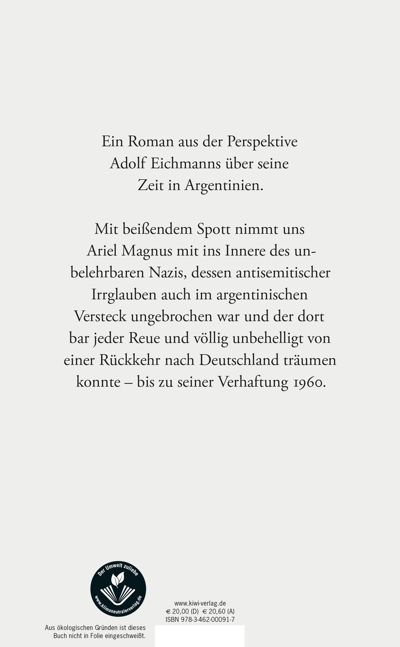 Rückseitencover Das zweite Leben des Adolf Eichmann