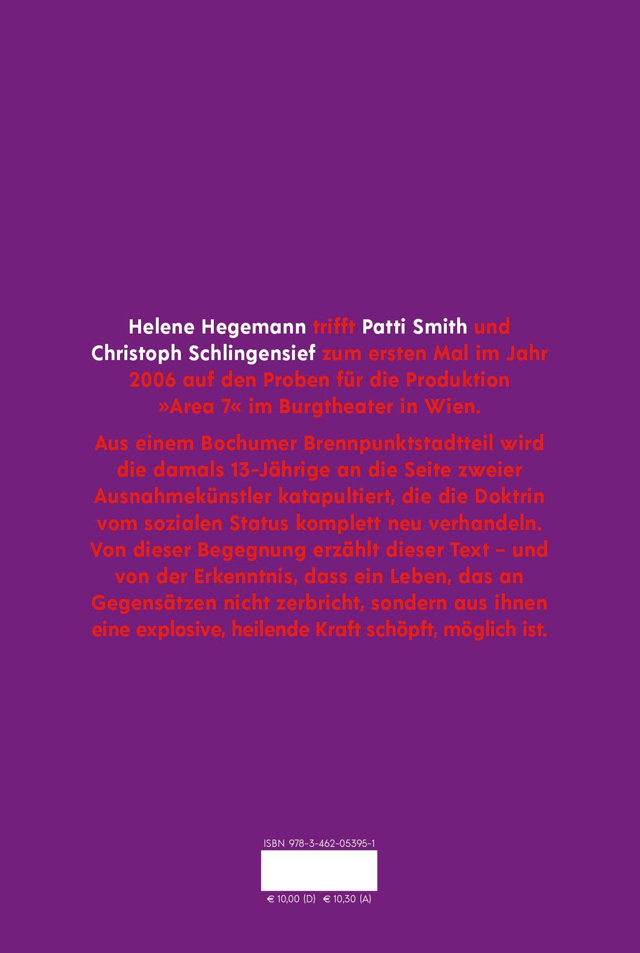 Rückseitencover Helene Hegemann über Patti Smith, Christoph Schlingensief, Anarchie und Tradition