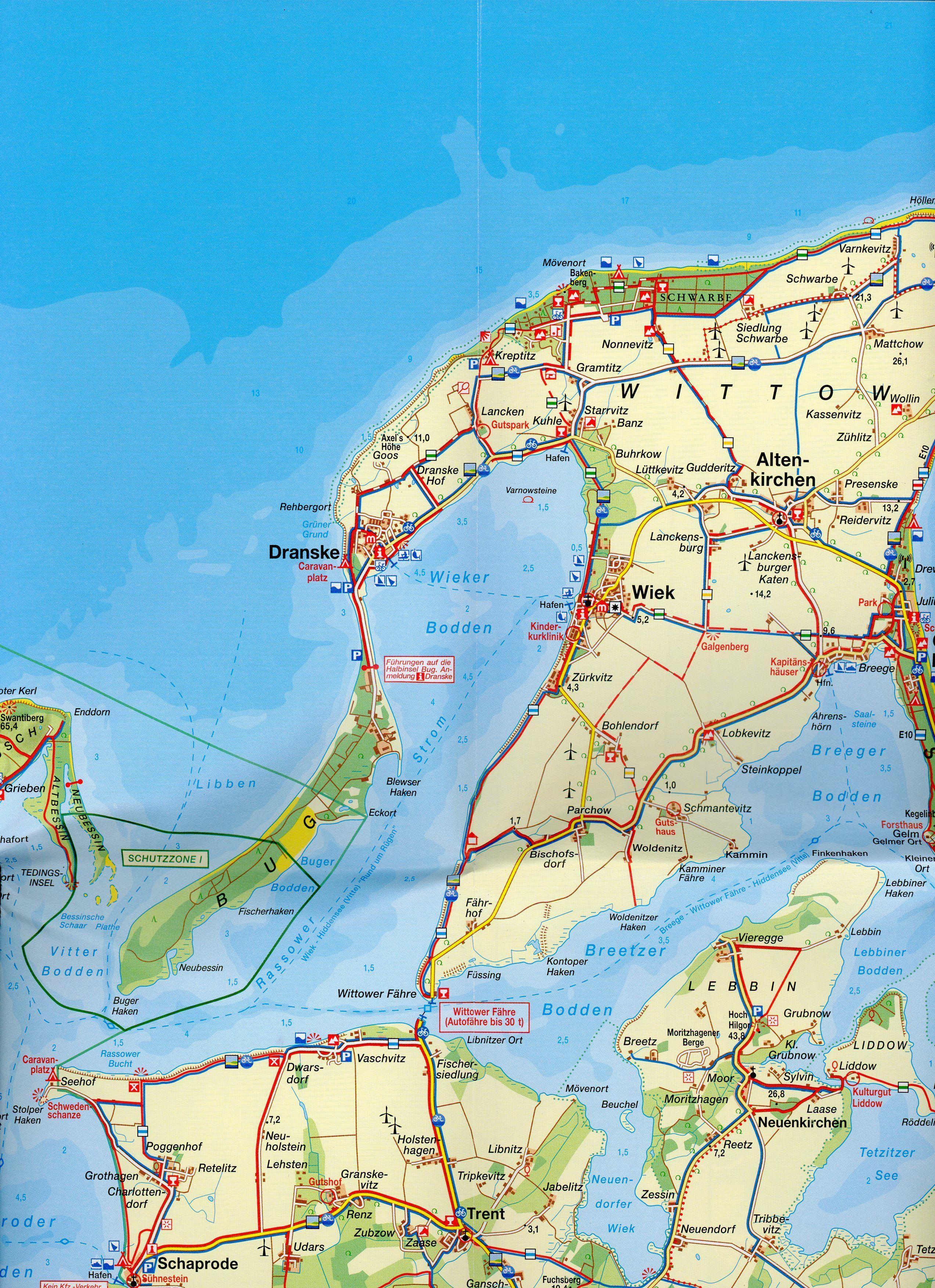 Beispielinhalt (Bild) Deutsche Ostseeküste 06. Rügen mit Hiddensee 1 : 75 000