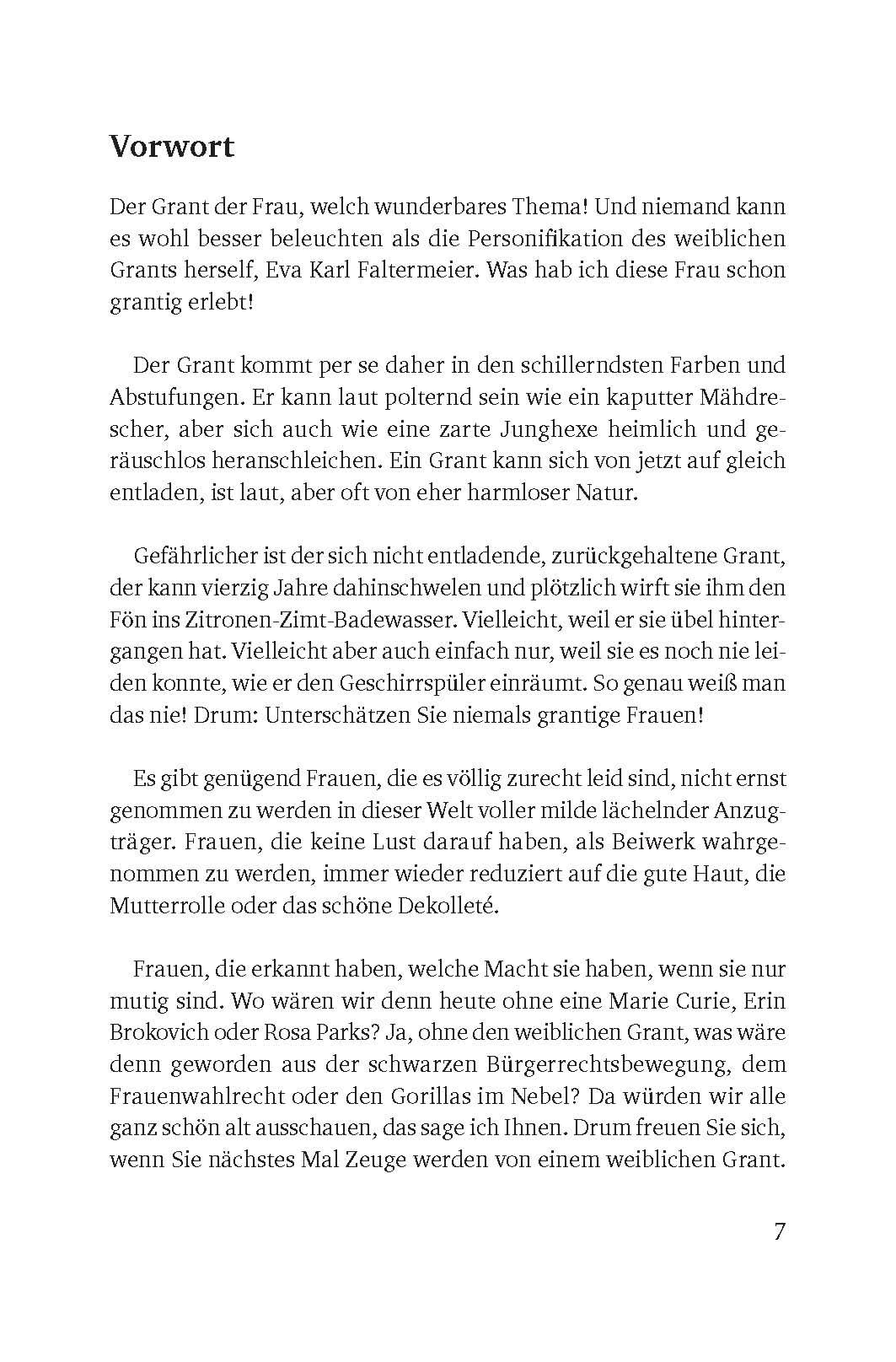 Beispielinhalt (Bild) Der Grant der Frau