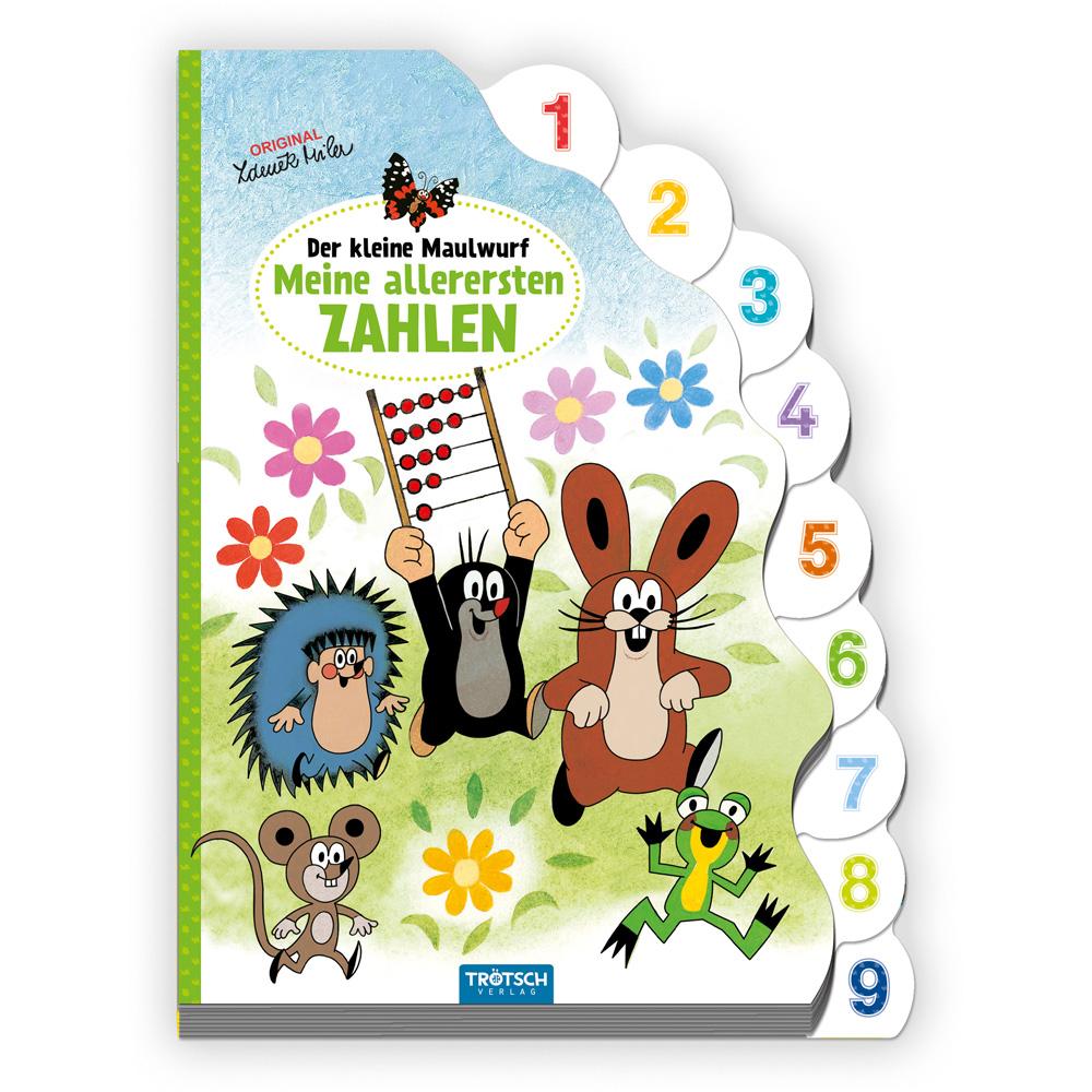Vorderes Coverbild Trötsch Der kleine Maulwurf Pappbilderbuch mit Register Meine allerersten Zahlen