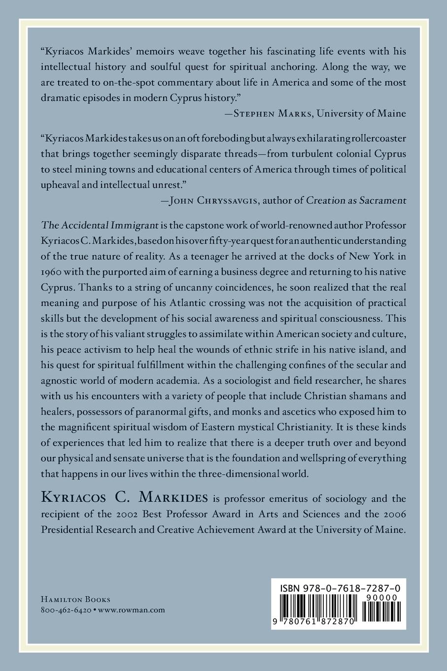 Rückseitencover Accidental Immigrant