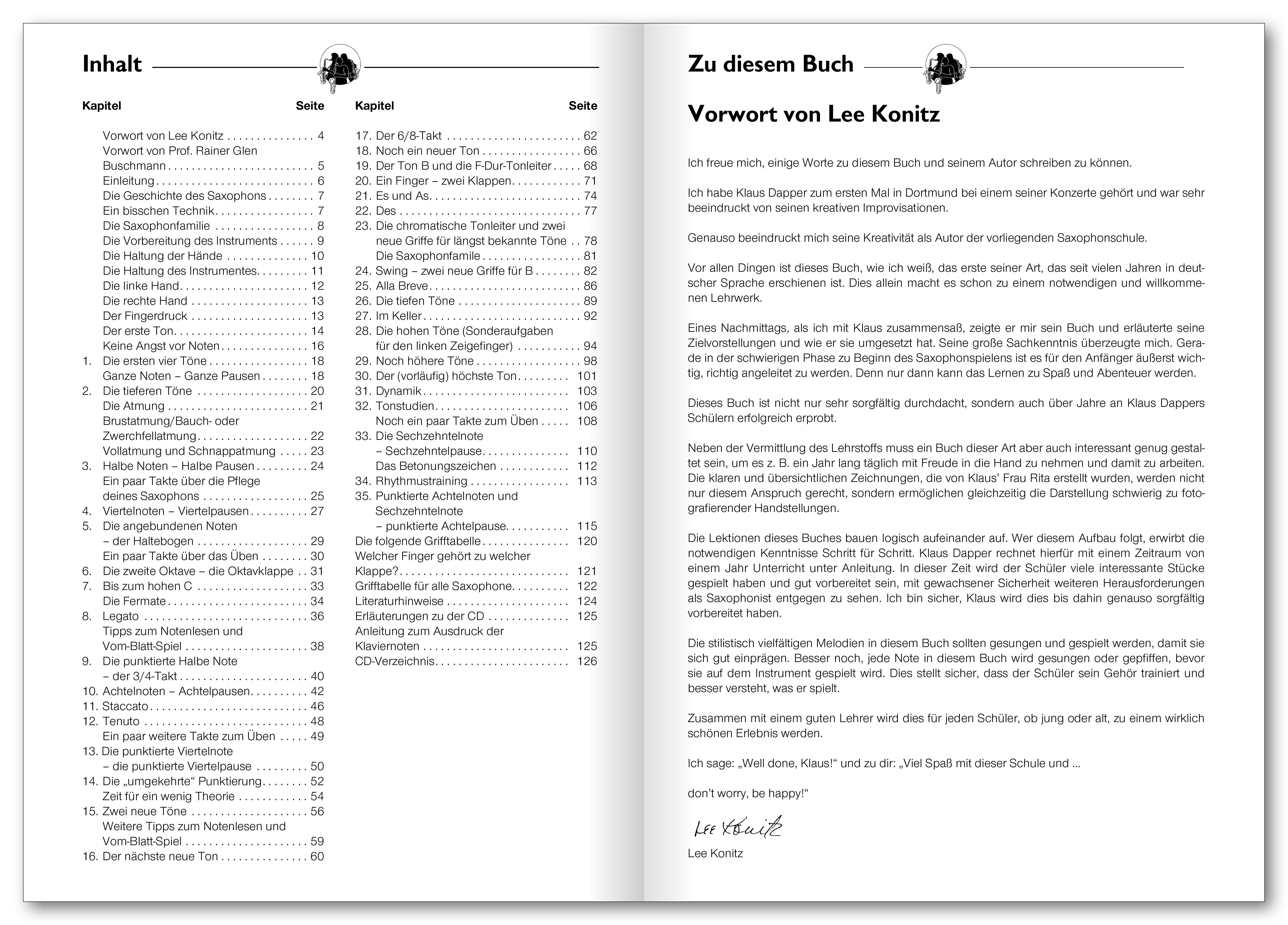 Beispielinhalt (Bild) Das Saxophonbuch Eb und Bb