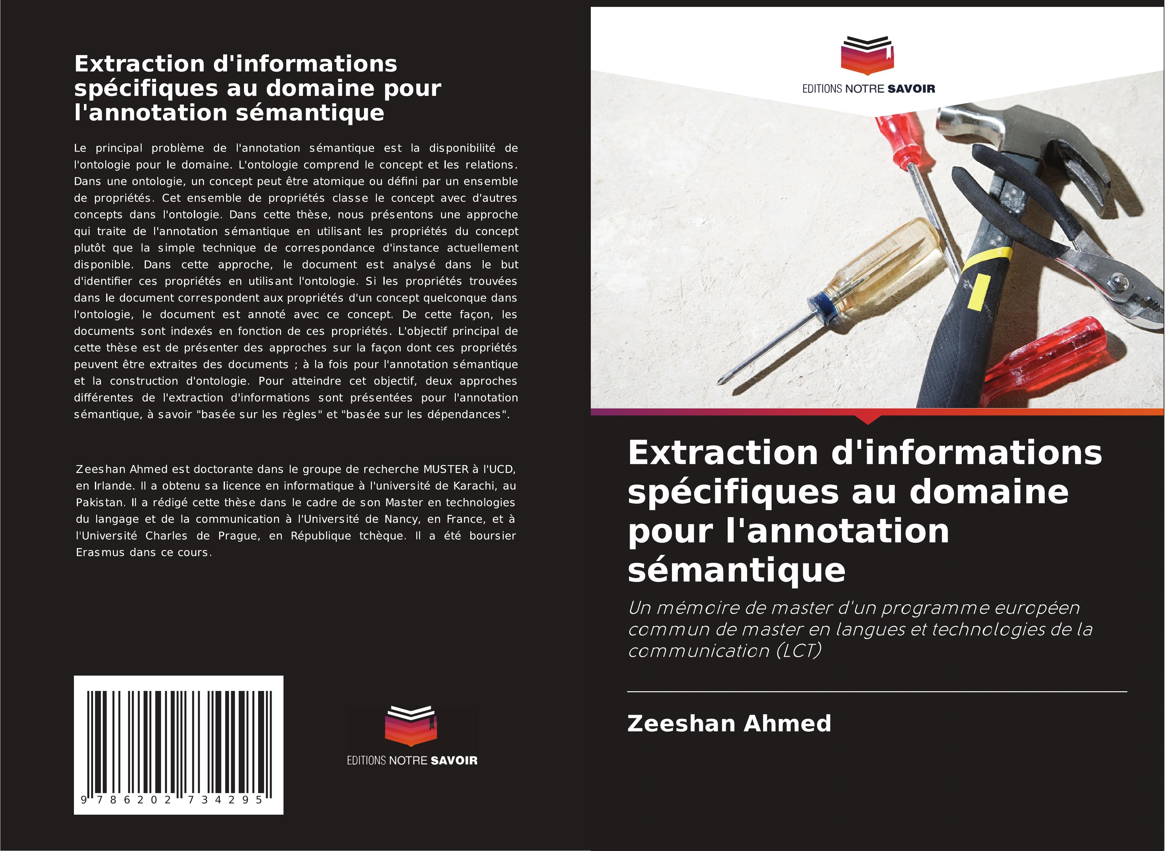 Vorderes Coverbild Extraction d'informations spécifiques au domaine pour l'annotation sémantique