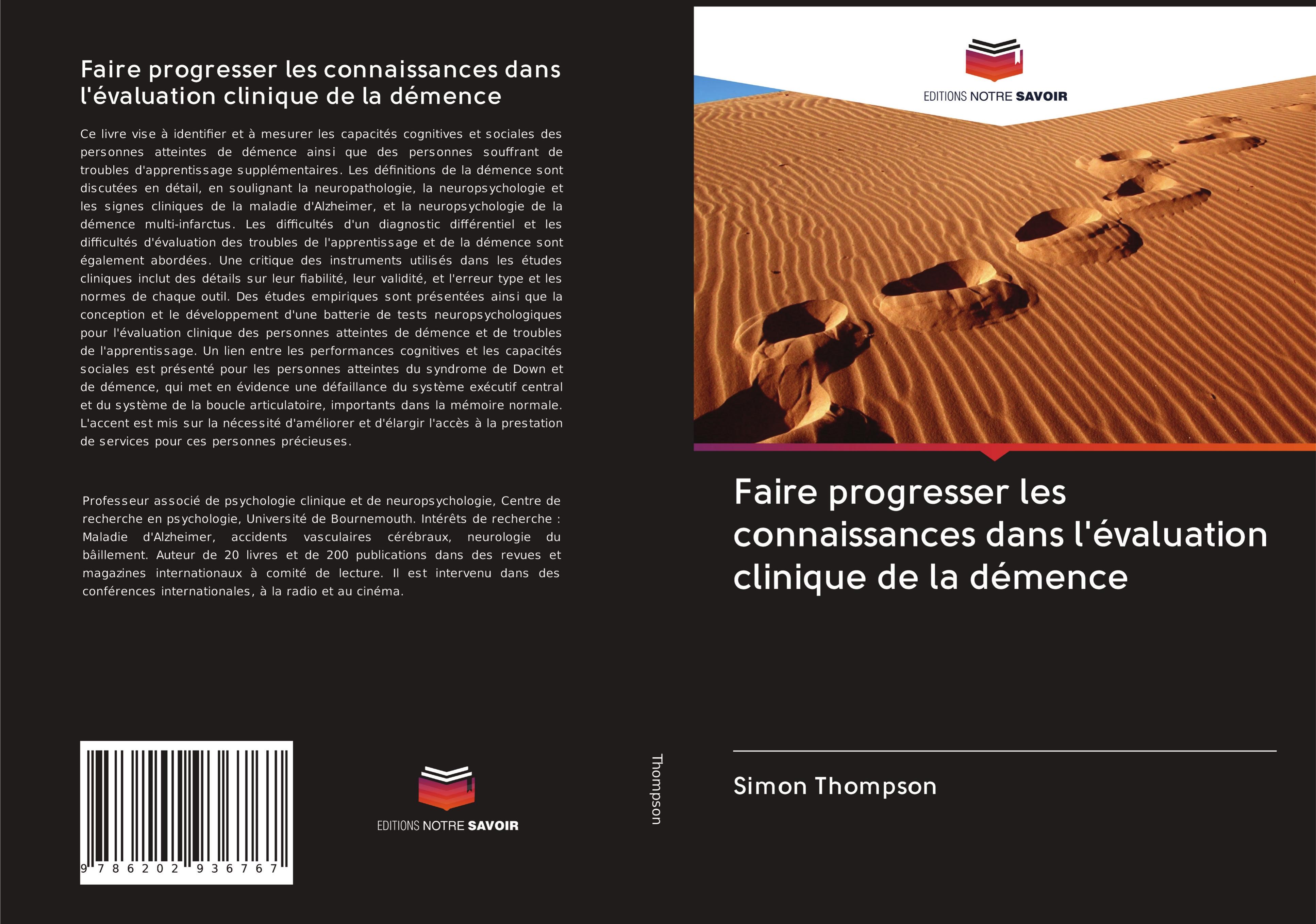 Vorderes Coverbild Faire progresser les connaissances dans l'évaluation clinique de la démence