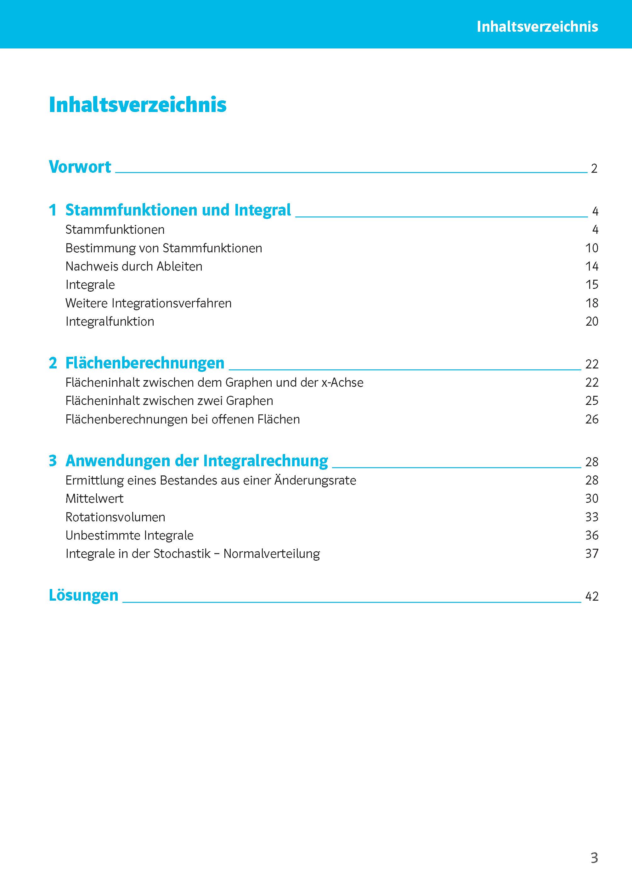 Beispielinhalt (Bild) Sicher im Abi 10-Minuten-Training Mathematik Integralrechnung