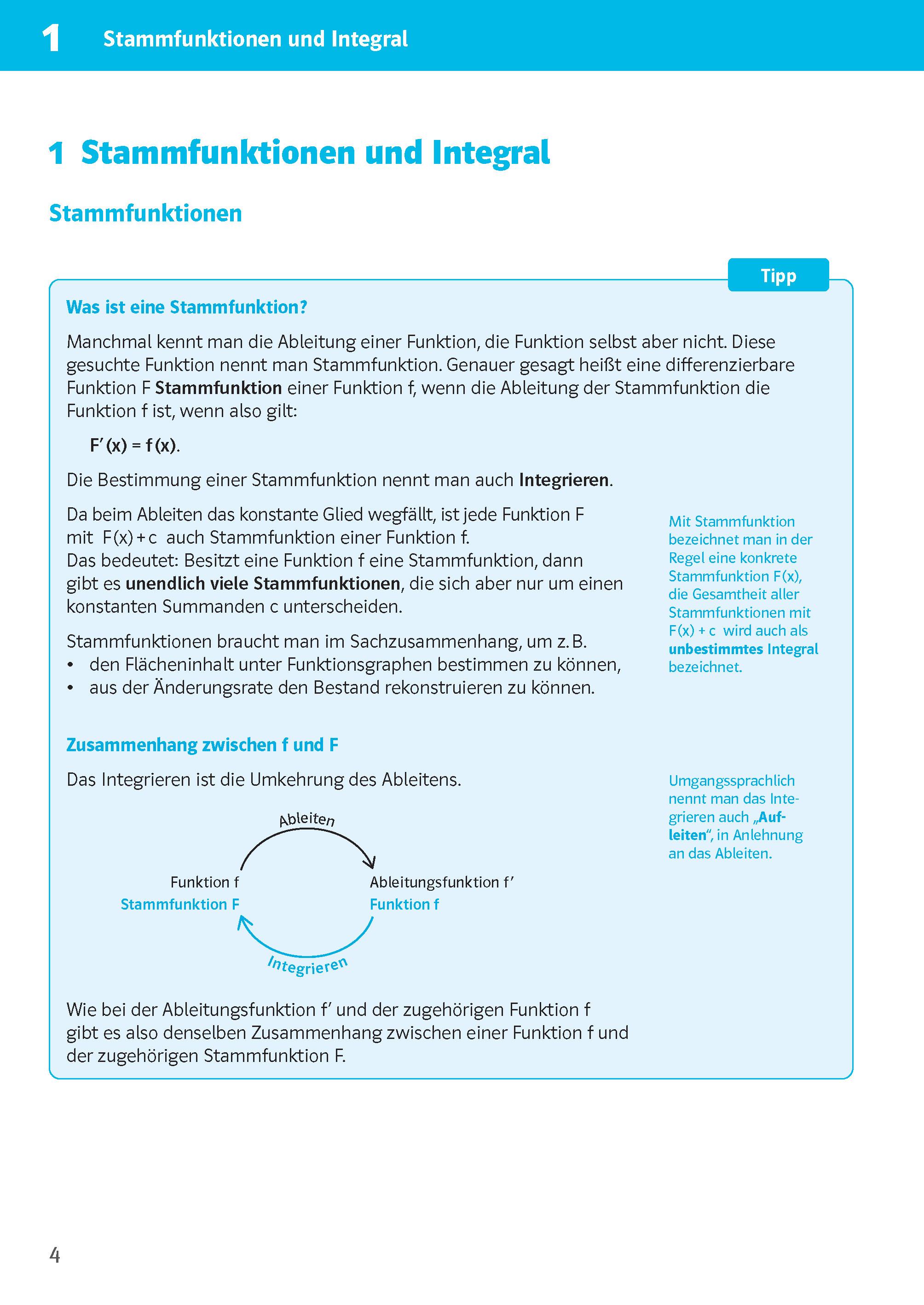 Beispielinhalt (Bild) Sicher im Abi 10-Minuten-Training Mathematik Integralrechnung