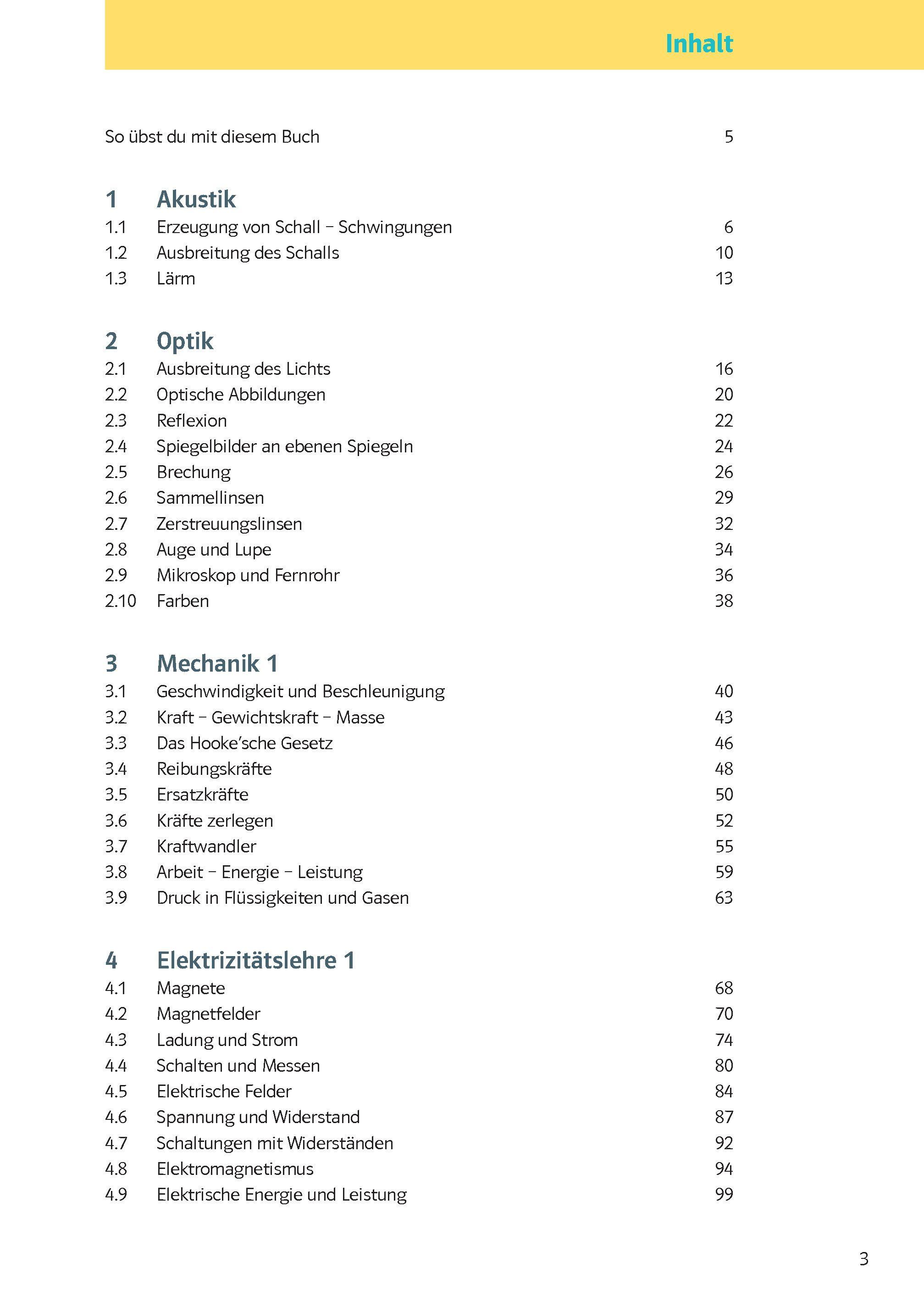 Beispielinhalt (Bild) KomplettTrainer Gymnasium Physik 7.-10. Klasse