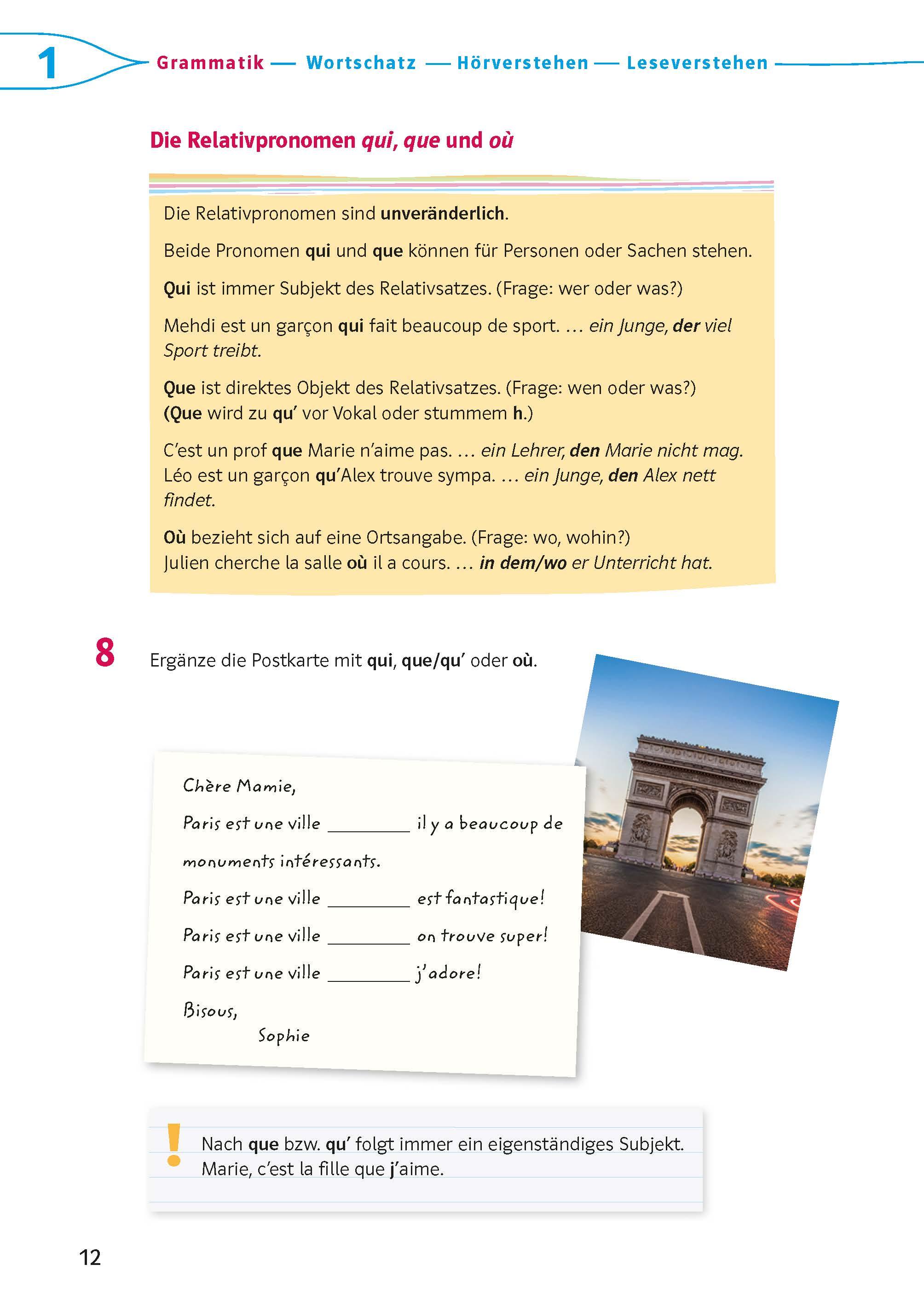 Beispielinhalt (Bild) Découvertes 2 Bayern (ab 2017) - Das Trainingsbuch zum Schulbuch 2. Lernjahr