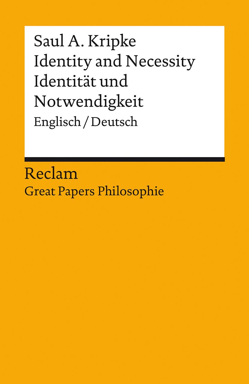 Vorderes Coverbild Identity and Necessity / Identität und Notwendigkeit