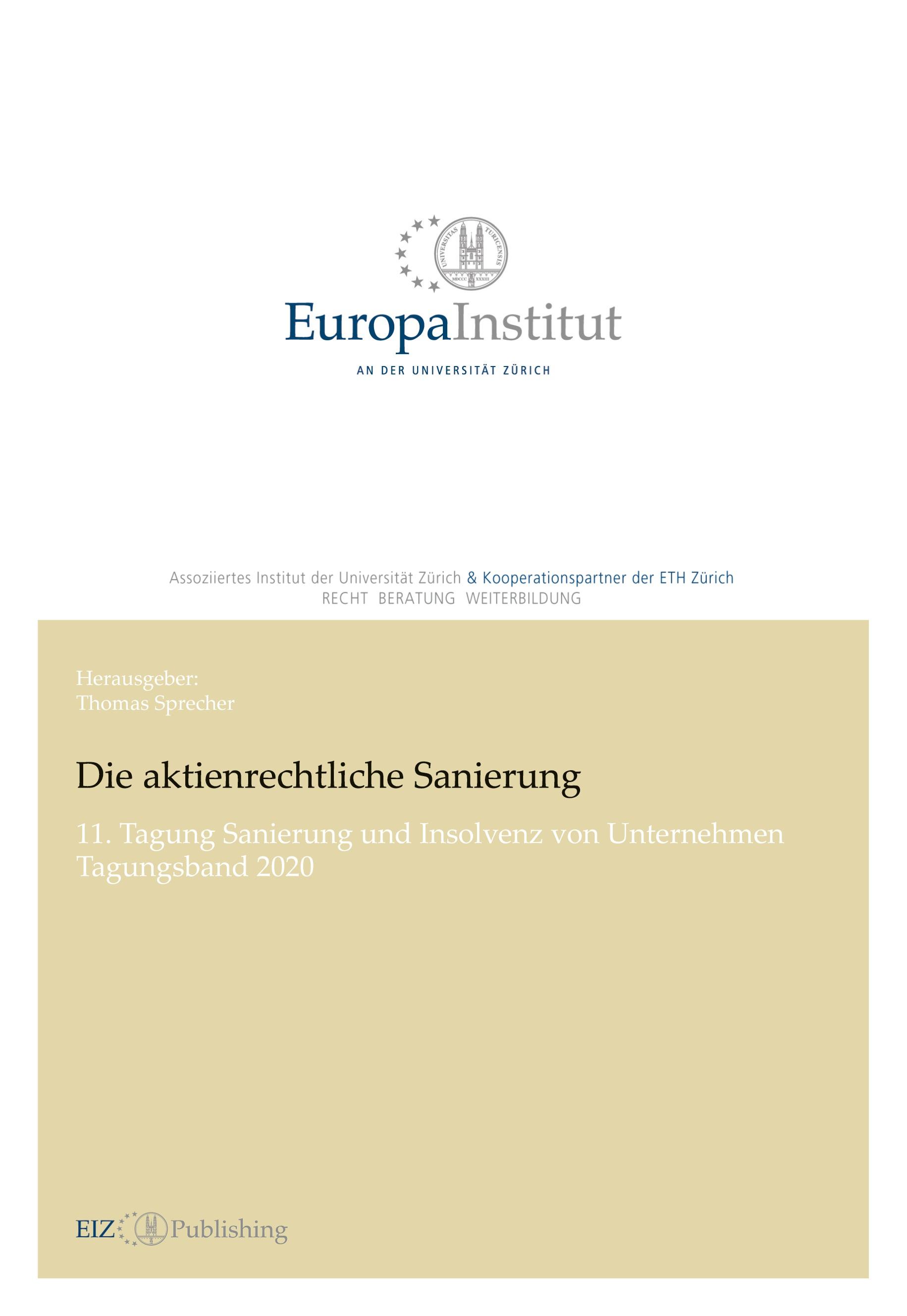 Vorderes Coverbild Die aktienrechtliche Sanierung