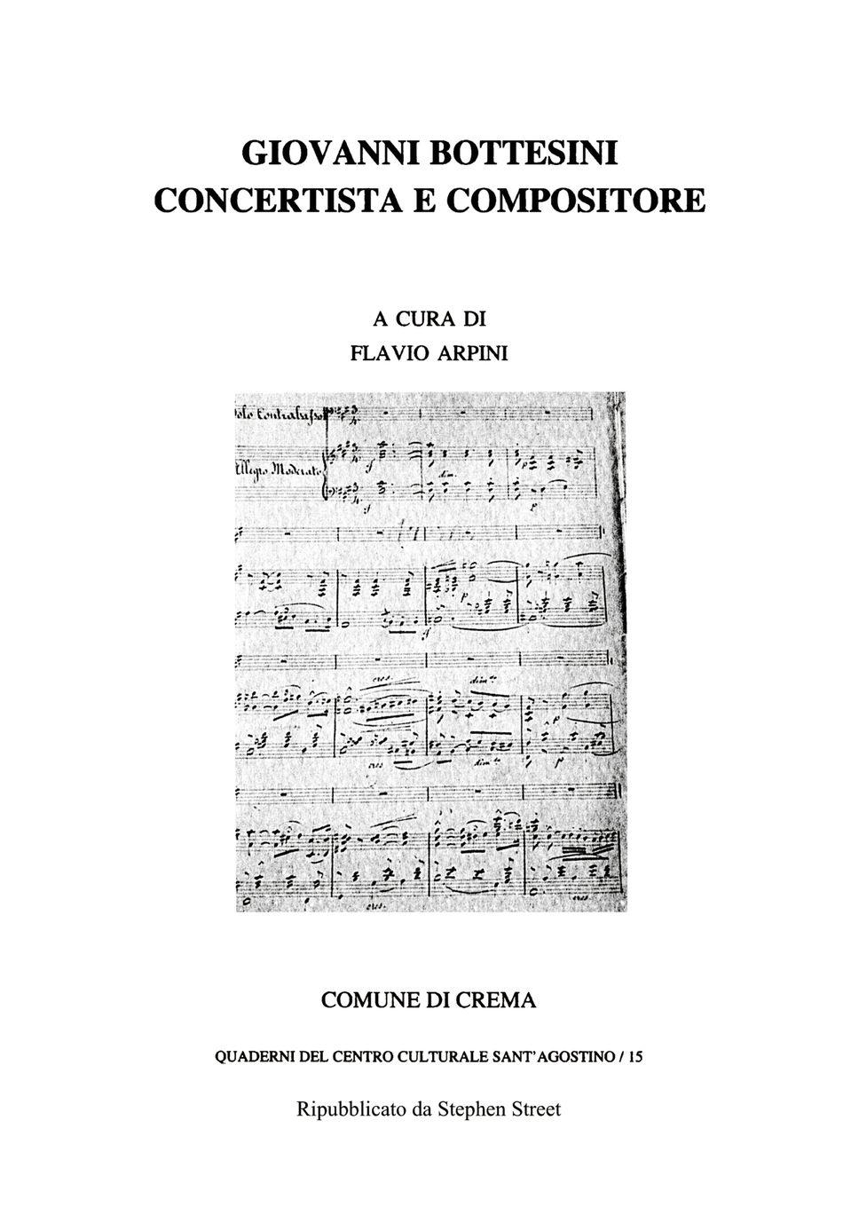 Vorderes Coverbild Giovanni Bottesini Concertista e Compositore