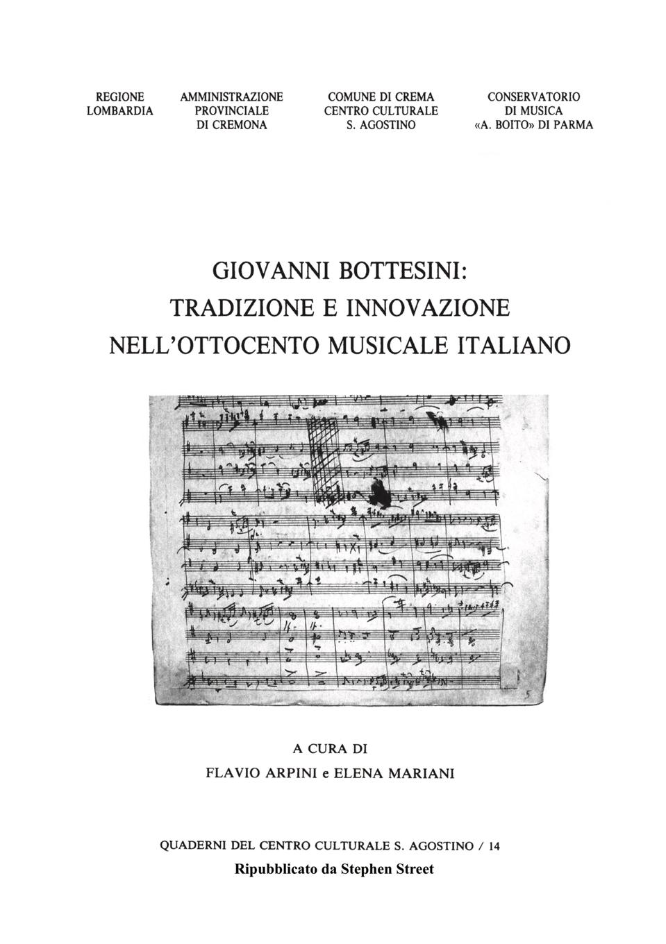 Vorderes Coverbild Giovanni Bottesini - Tradizione e Innovazione Nell'ottocento Musicale Italiano
