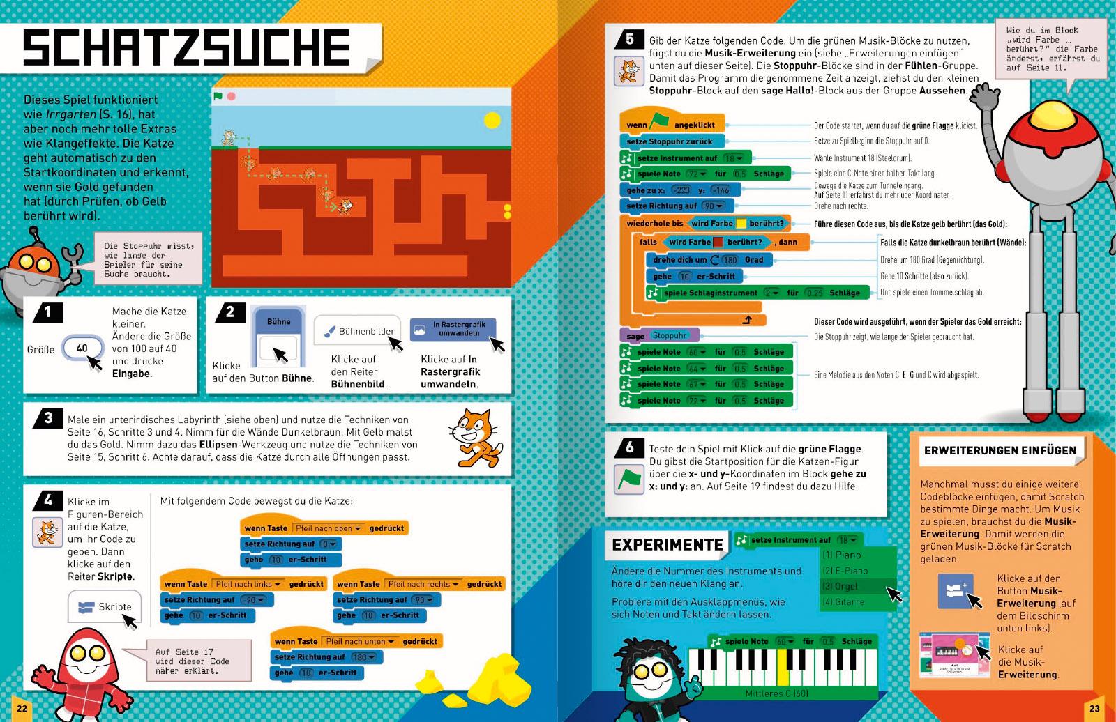 Beispielinhalt (Bild) Programmieren für Kids - 20 Spiele mit Scratch 3.0