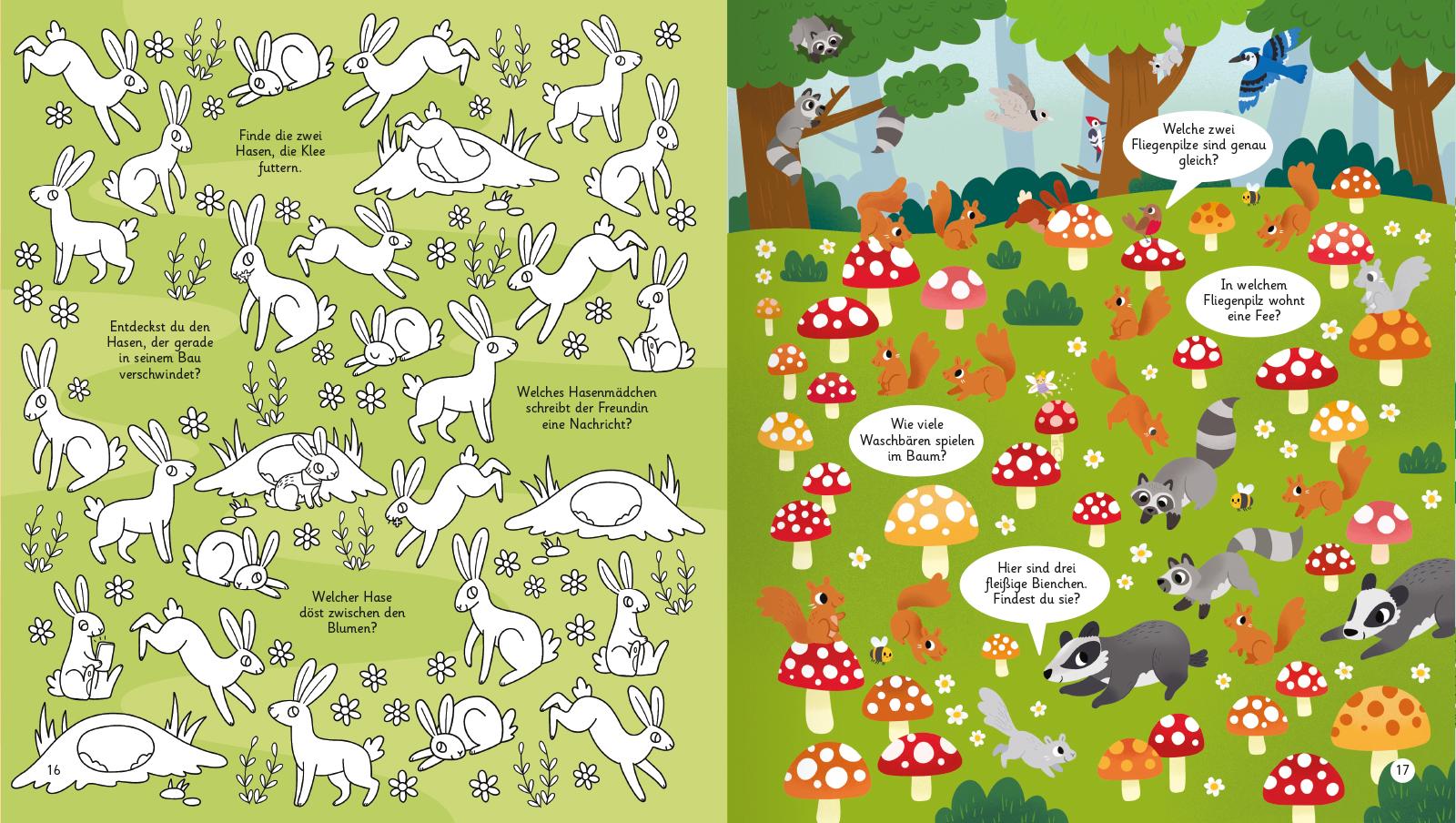 Beispielinhalt (Bild) Mein lustiges Suchbuch - Im Wald