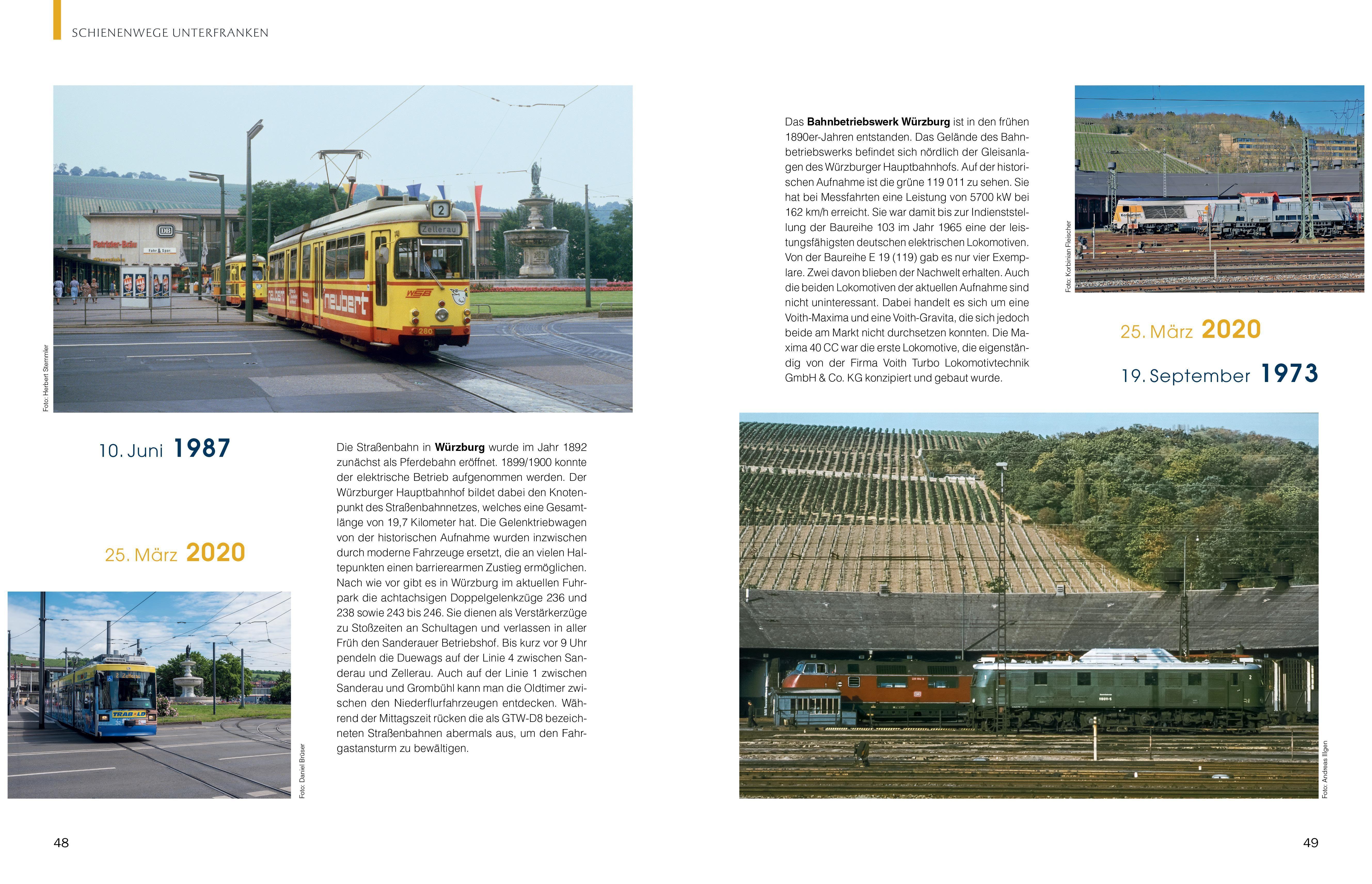 Beispielinhalt (Bild) Schienenwege gestern und heute - Zeitreise durch Unterfranken