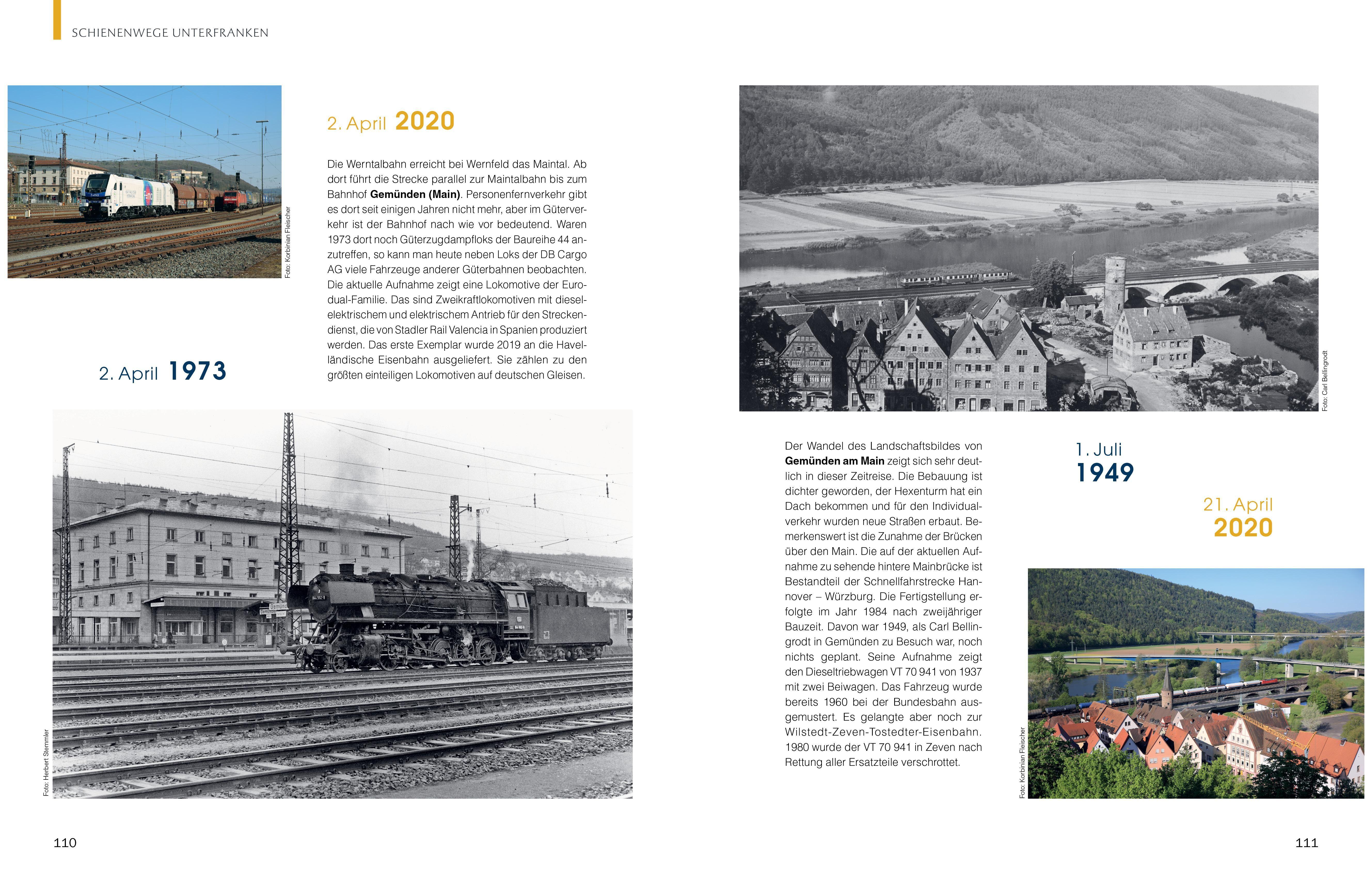 Beispielinhalt (Bild) Schienenwege gestern und heute - Zeitreise durch Unterfranken