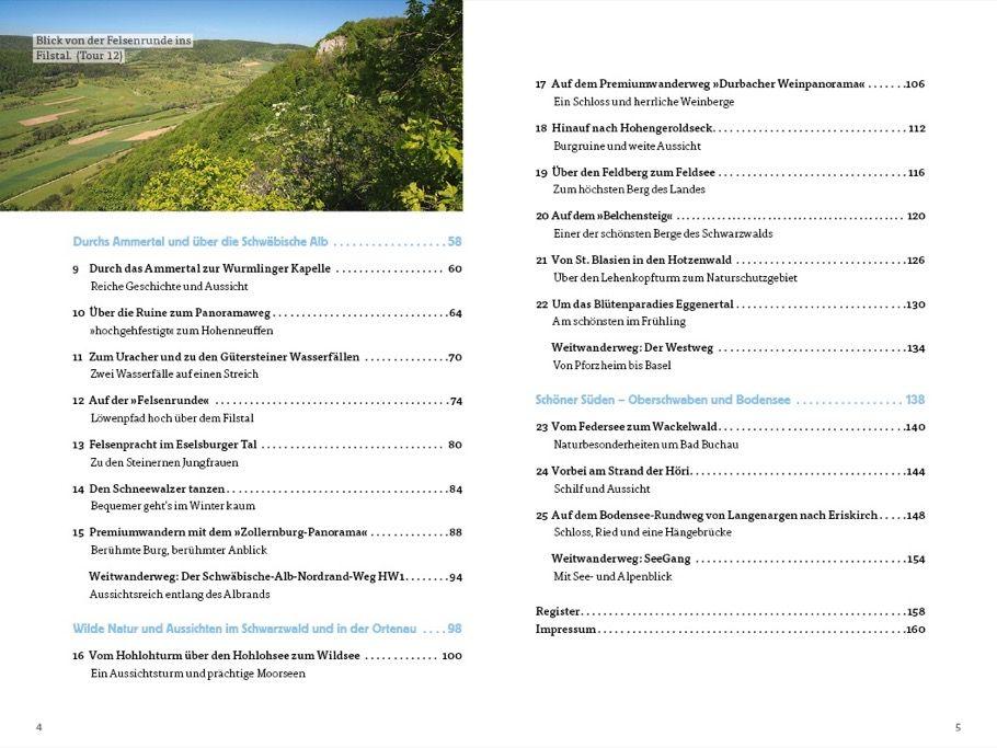 Beispielinhalt (Bild) Die Wander-Bucket-List Baden-Württemberg