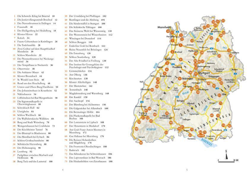 Beispielinhalt (Bild) Das Buch der unheimlichen Orte in Baden-Württemberg
