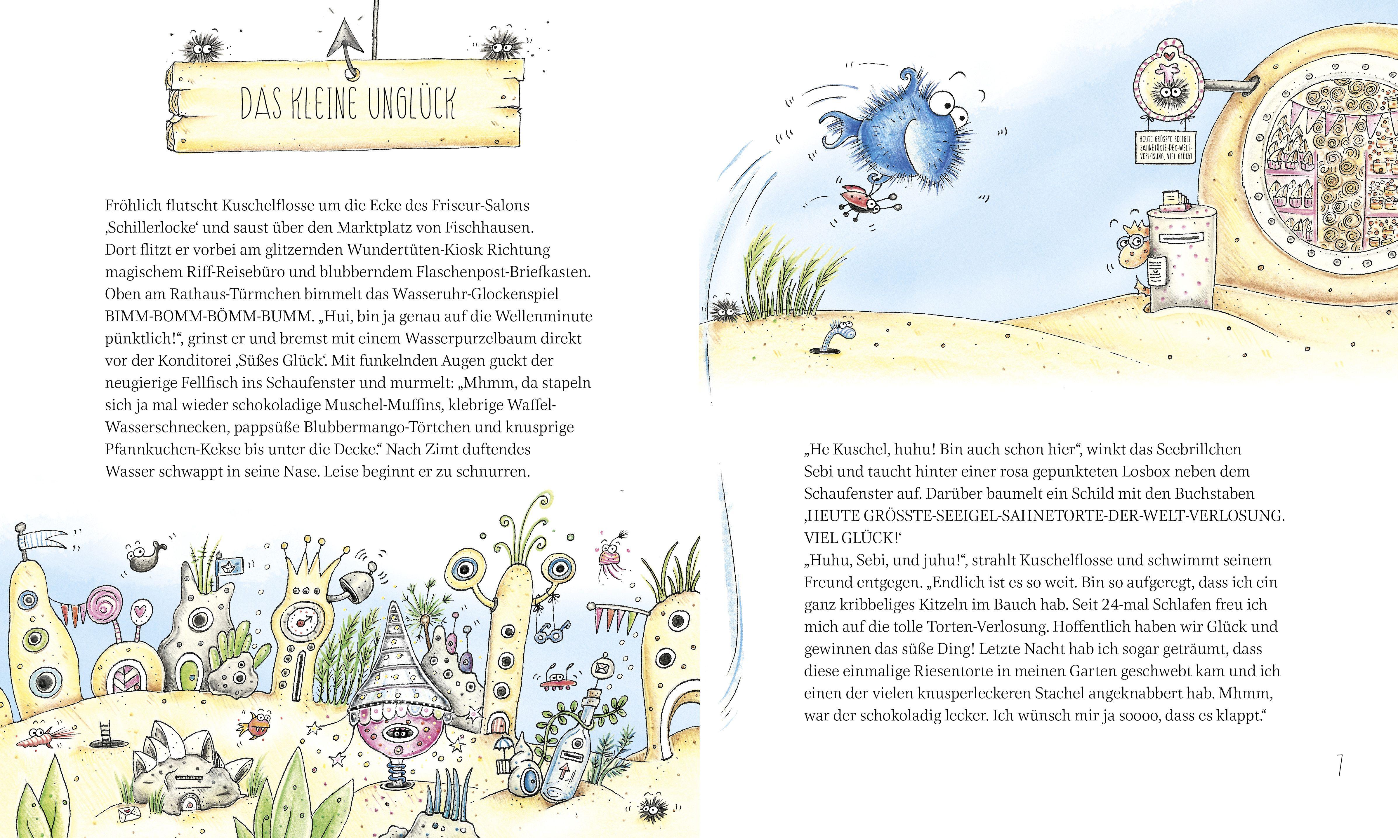 Beispielinhalt (Bild) Kuschelflosse - Das goldige Glücksdrachen-Geglitzer