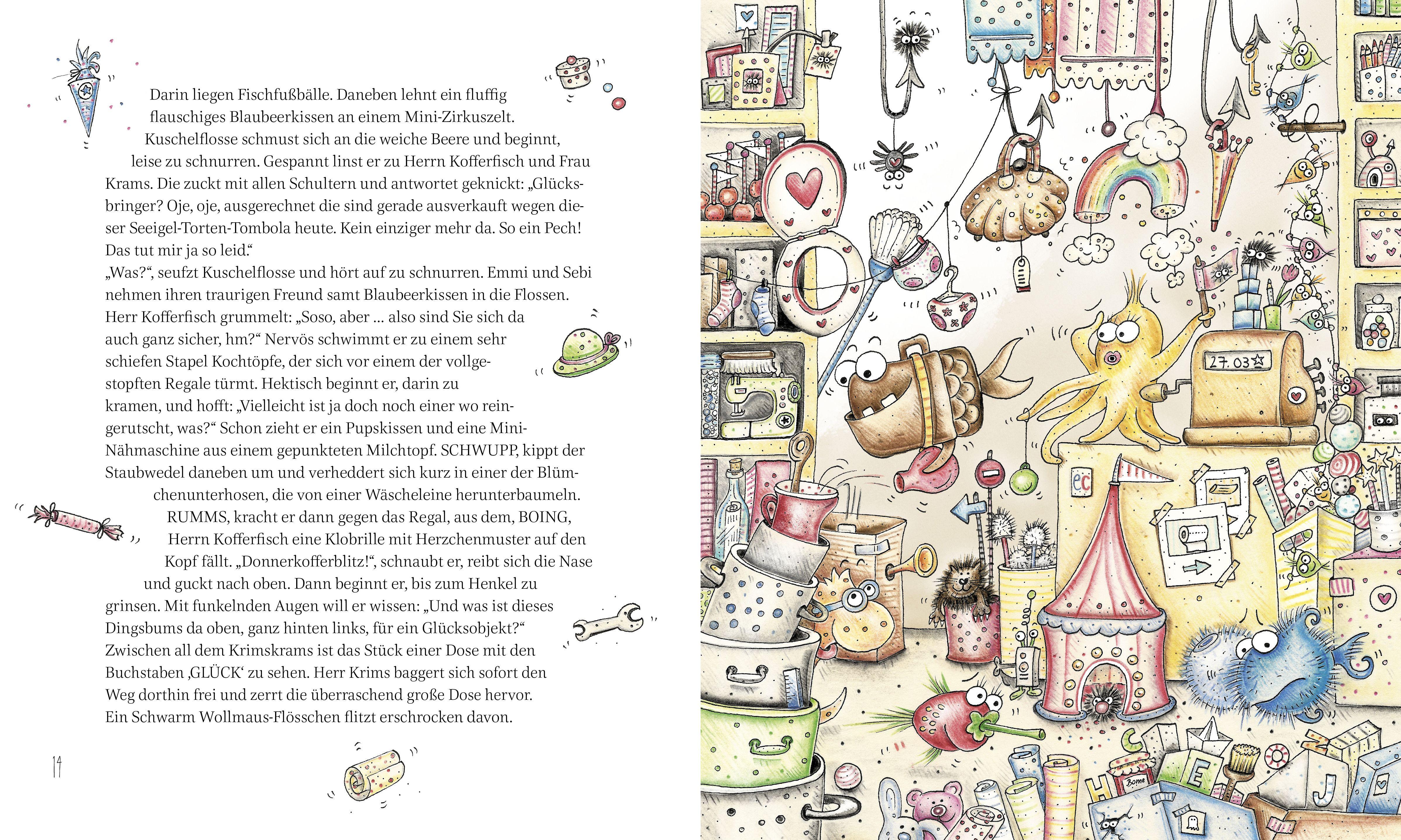 Beispielinhalt (Bild) Kuschelflosse - Das goldige Glücksdrachen-Geglitzer