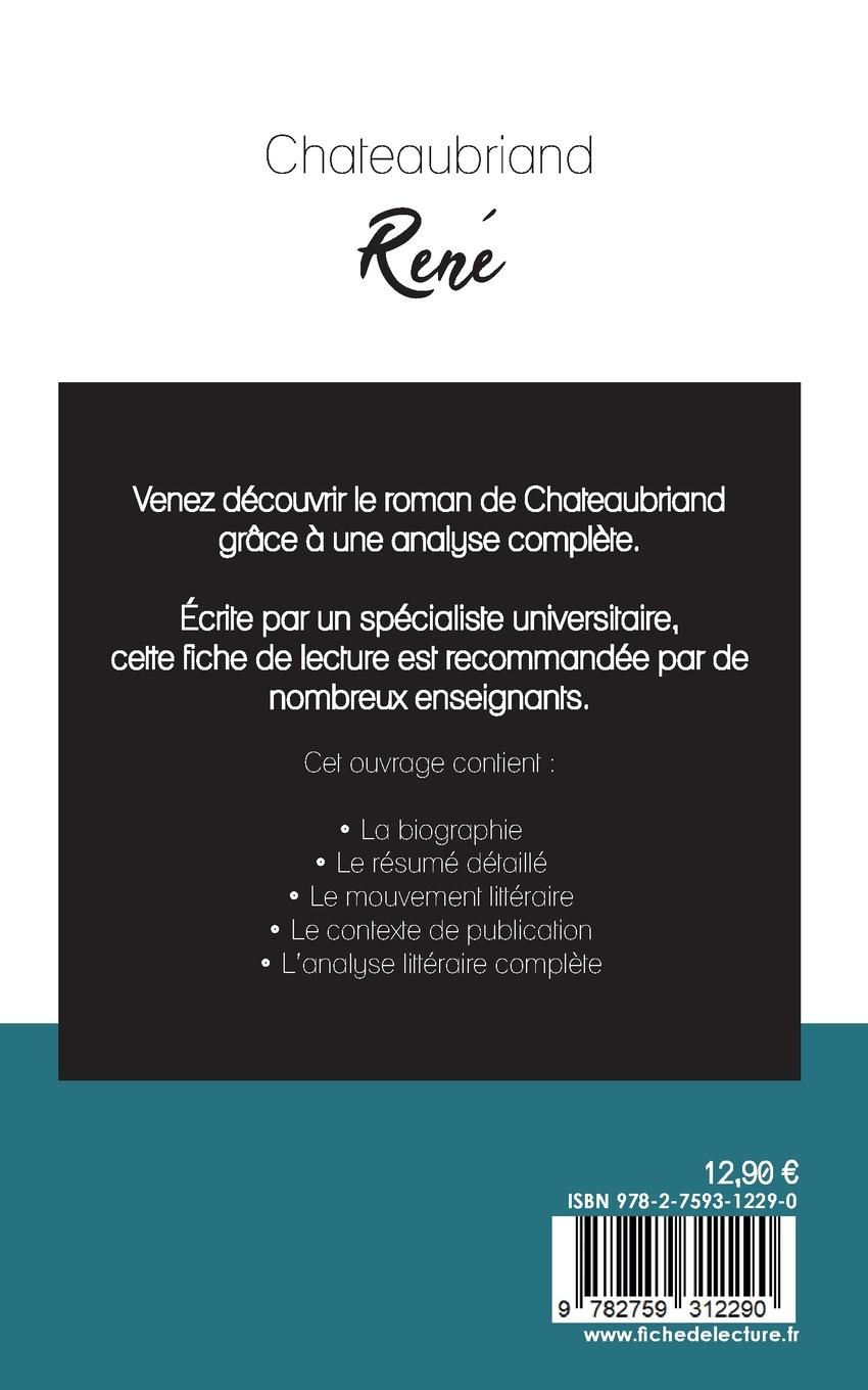 Rückseitencover René de Chateaubriand (fiche de lecture et analyse complète de l'oeuvre)
