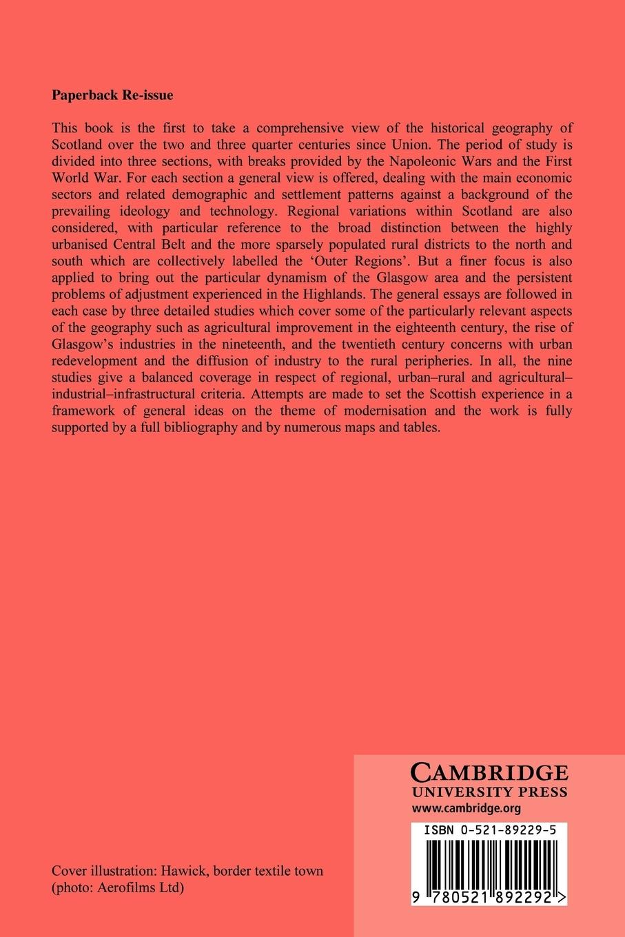 Rückseitencover The Historical Geography of Scotland Since 1707