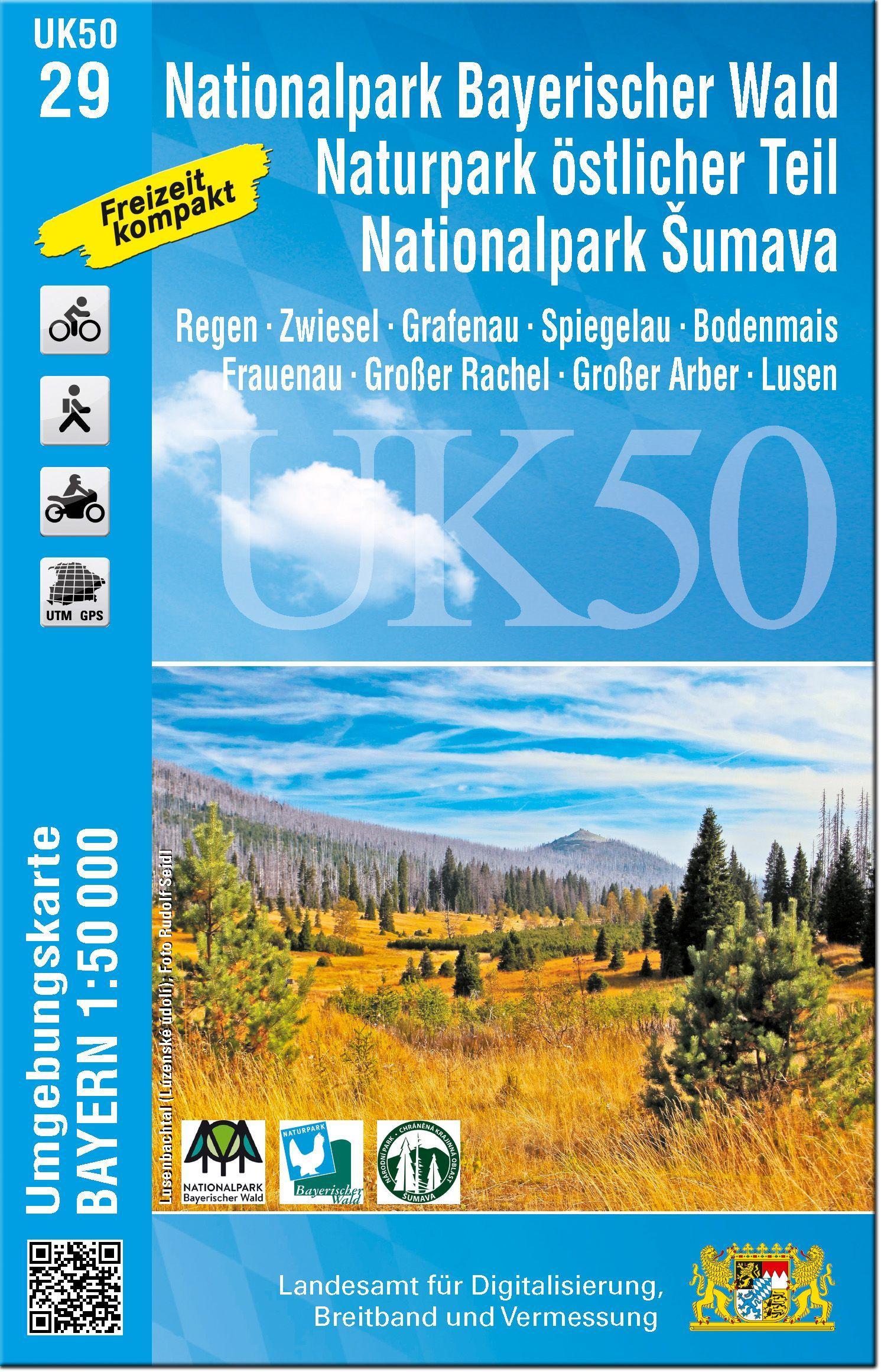Vorderes Coverbild Nationalpark Bayerischer Wald, Naturpark östlicher Teil, Nationalpark Sumava 1:50 000 (UK50-29)