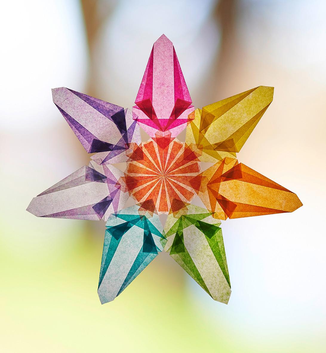 Beispielinhalt (Bild) Magische Fenstersterne aus Seidenpapier
