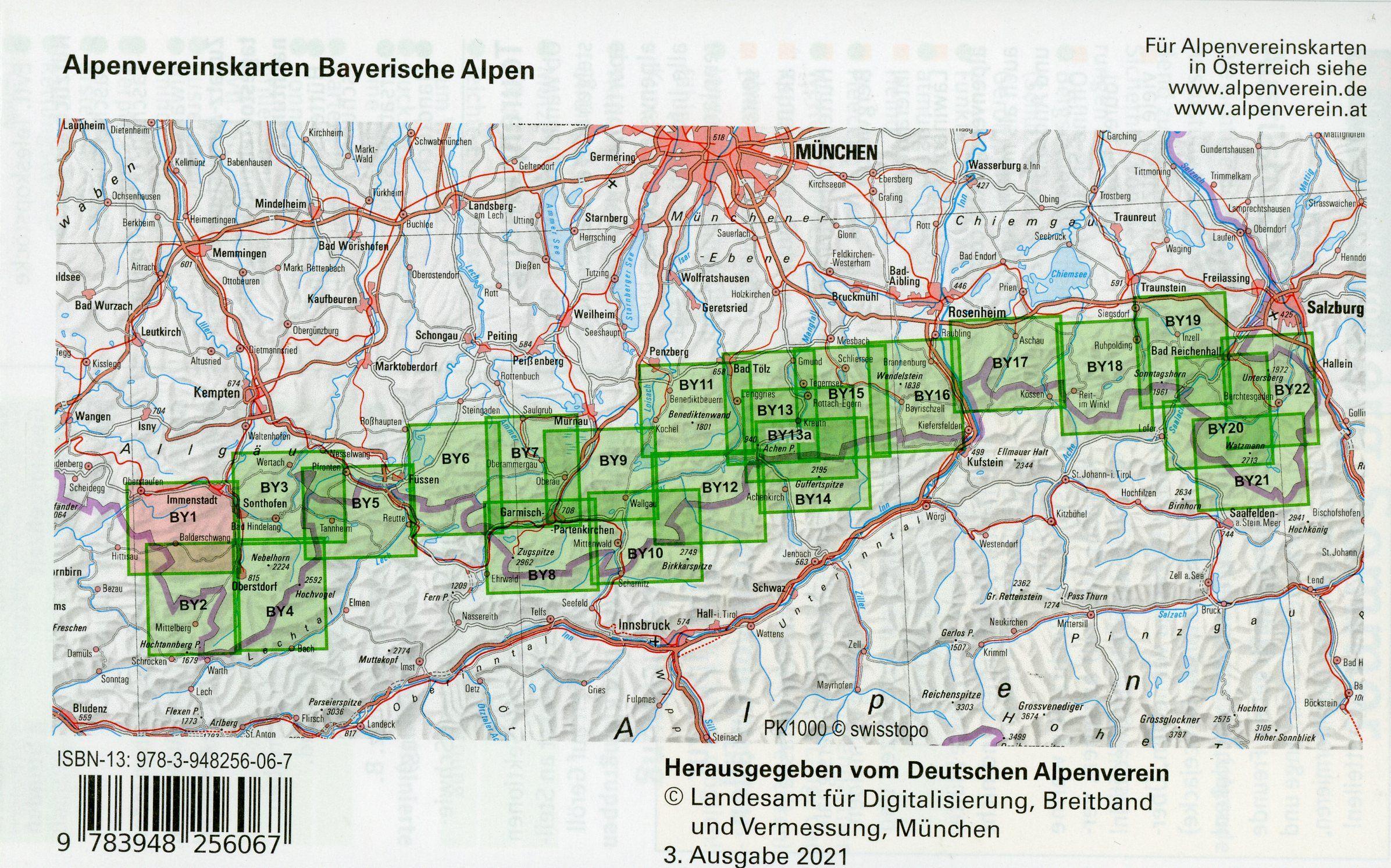 Beispielinhalt (Bild) Allgäuer Voralpen West, Nagelfluhkette, Hörnergruppe 1:25 000