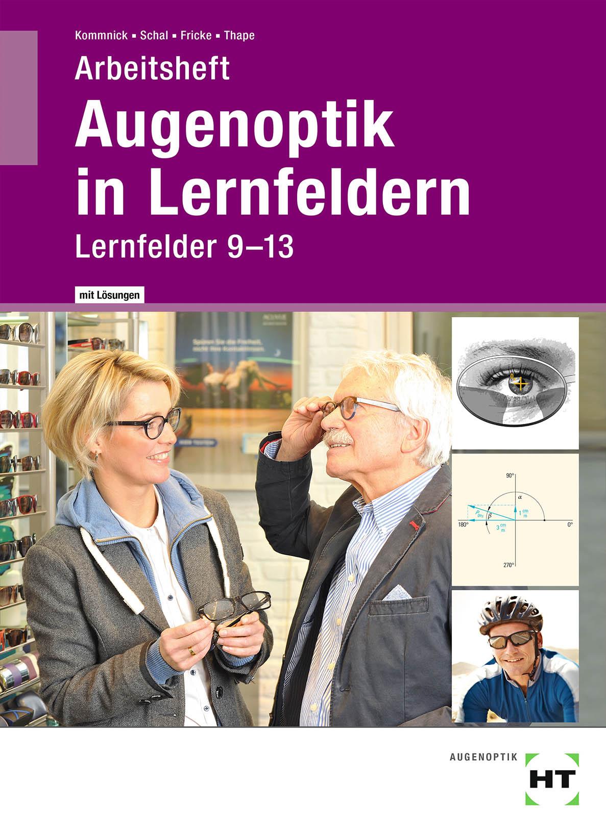 Vorderes Coverbild Arbeitsheft mit eingetragenen Lösungen Augenoptik in Lernfeldern
