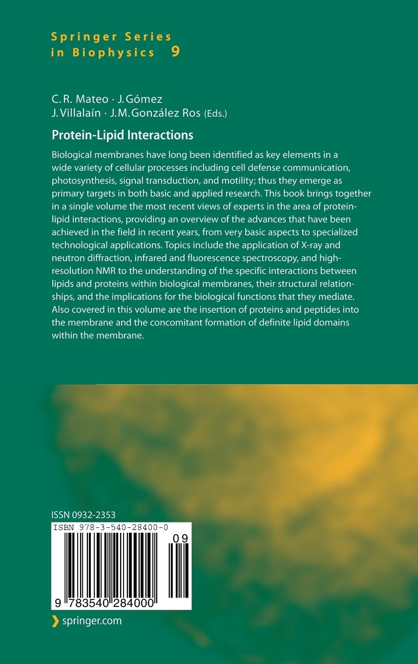 Rückseitencover Protein-Lipid Interactions