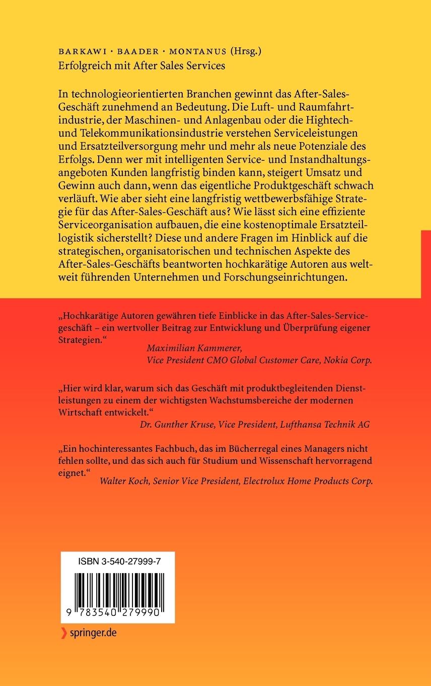 Rückseitencover Erfolgreich mit After Sales Services