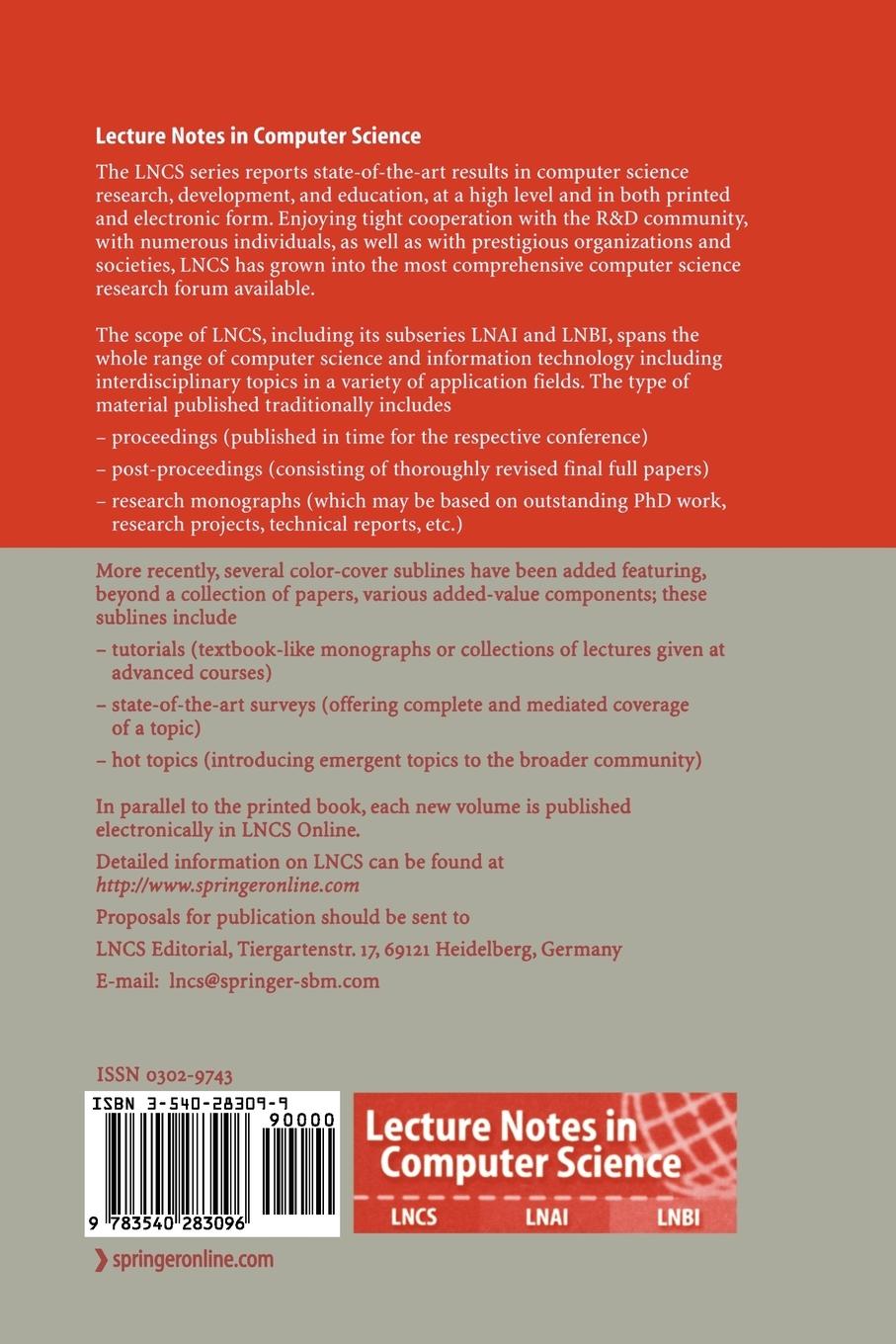 Rückseitencover CONCUR 2005 - Concurrency Theory