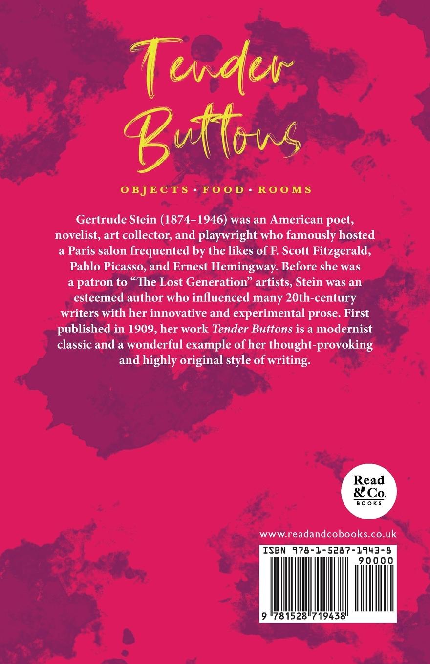 Rückseitencover Tender Buttons - Objects. Food. Rooms.;With an Introduction by Sherwood Anderson