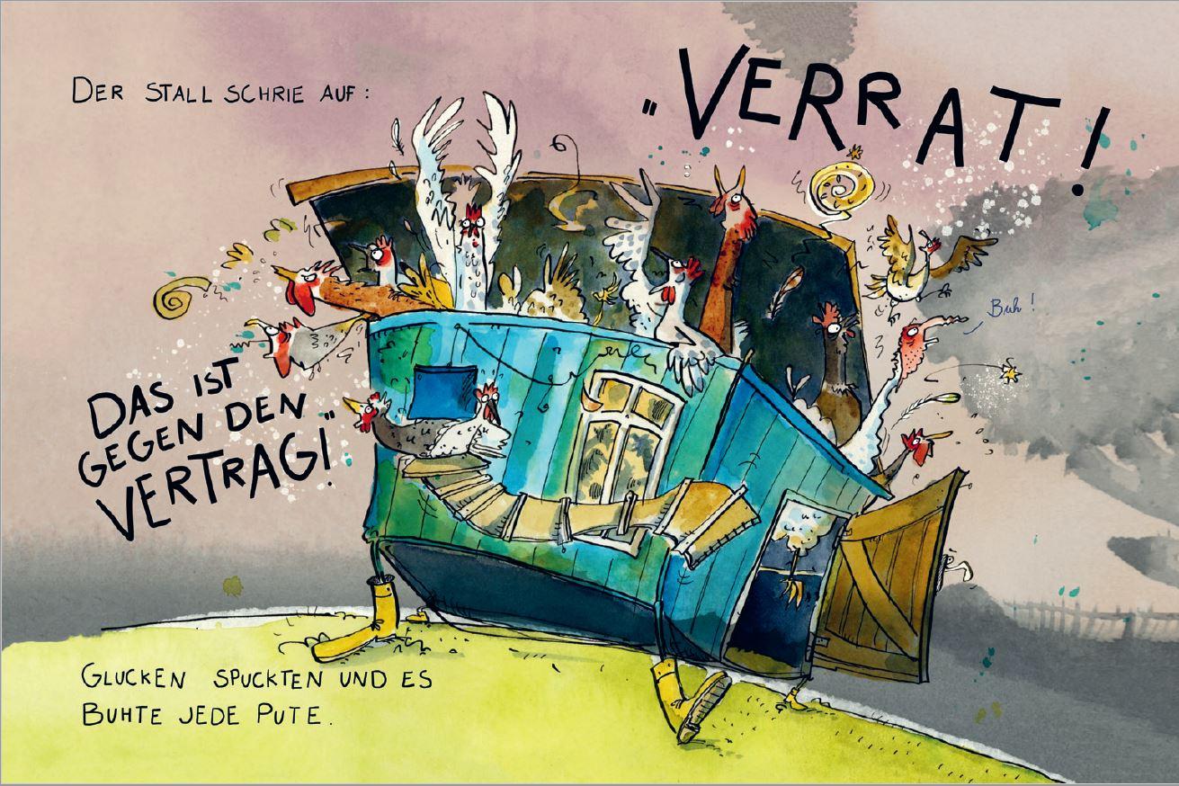 Beispielinhalt (Bild) Der Habicht und der Hahn