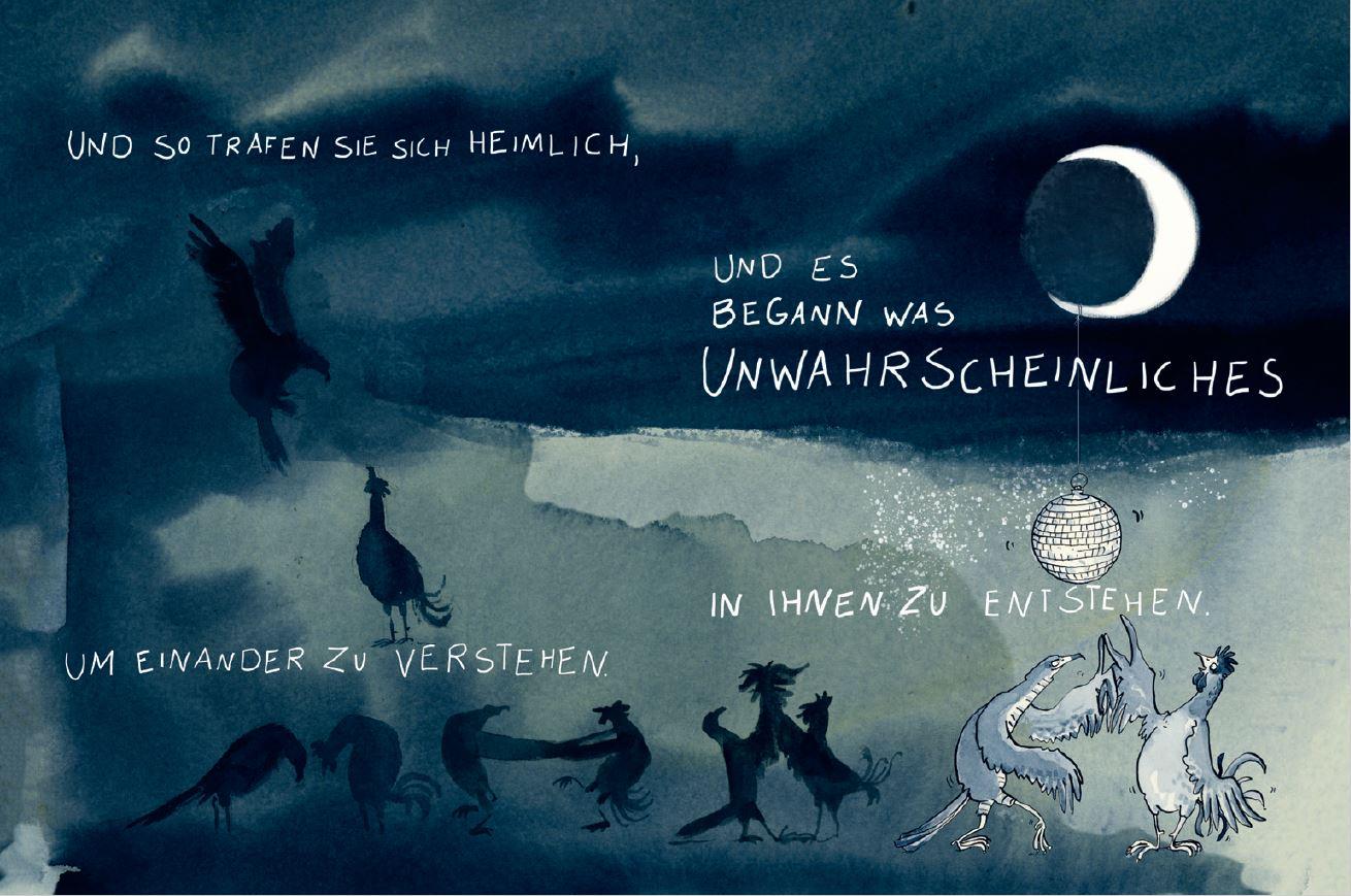 Beispielinhalt (Bild) Der Habicht und der Hahn