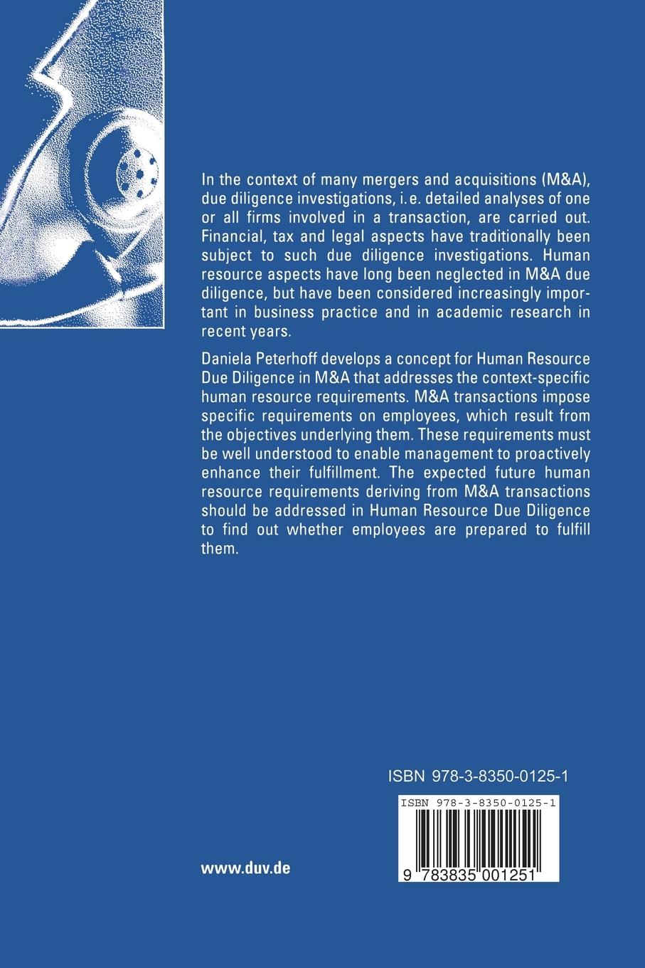 Rückseitencover Human Resource Due Diligence