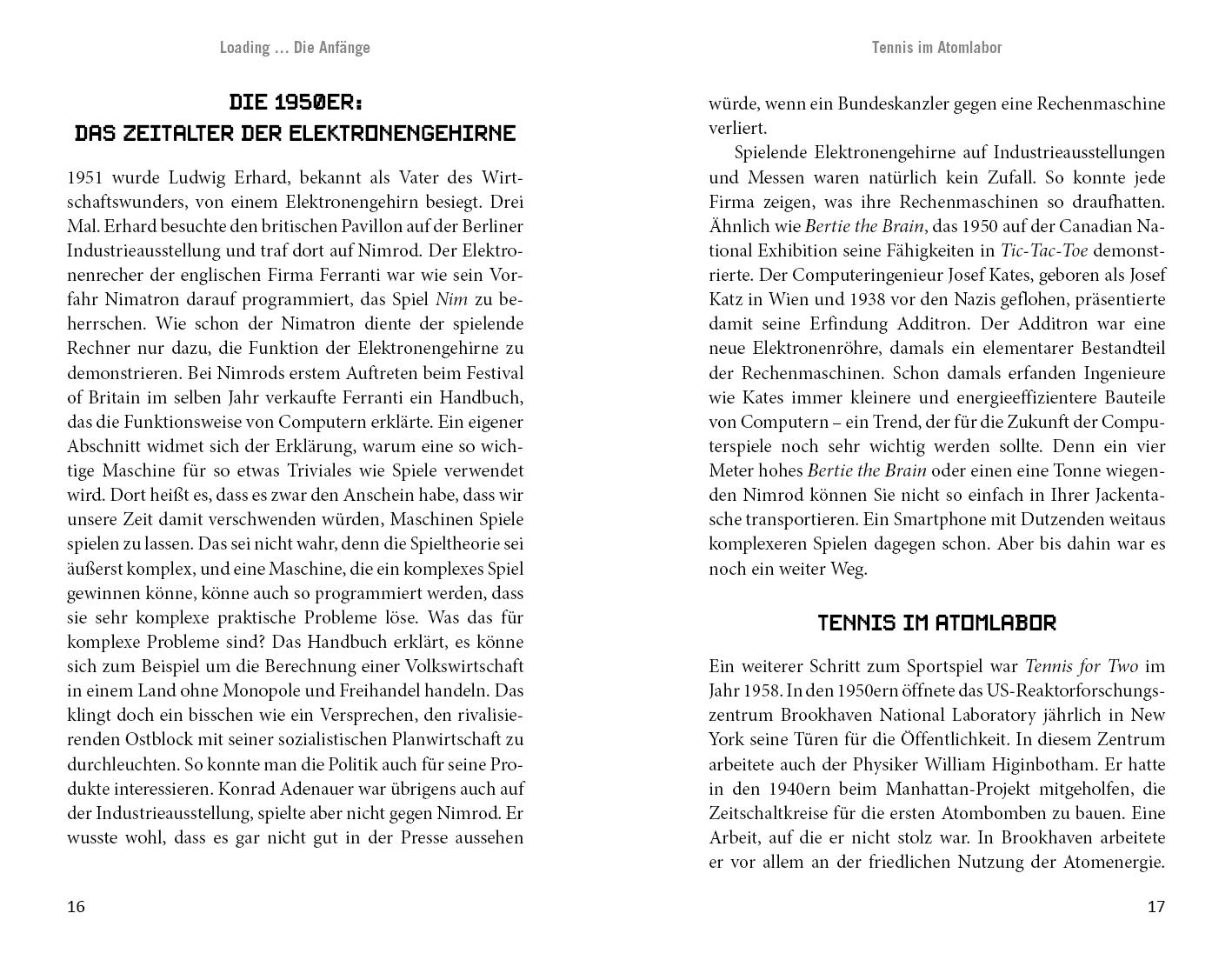 Beispielinhalt (Bild) Eine kleine Geschichte der Videogames