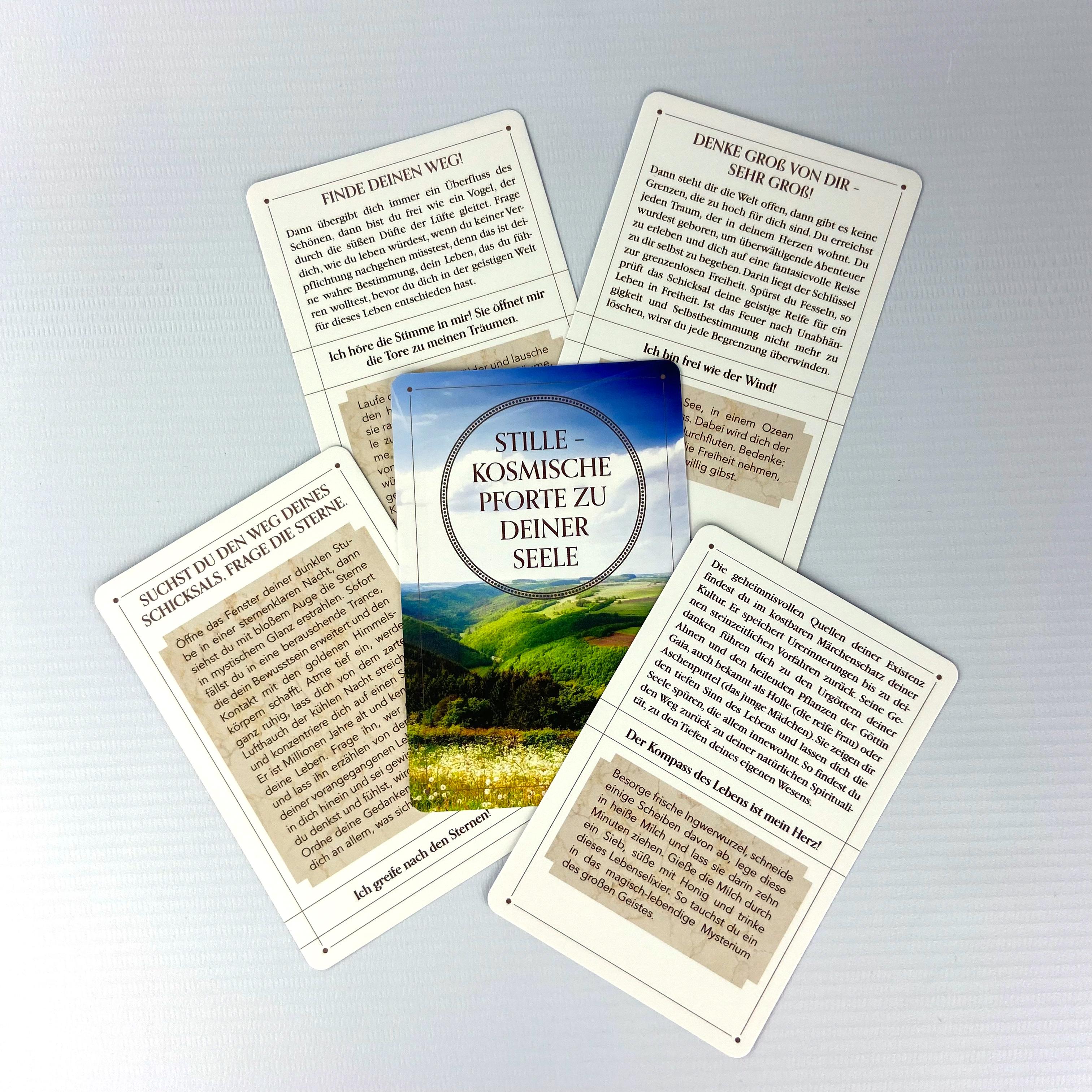 Beispielinhalt (Bild) Das Geheimnis deines Schicksals  55 Inspirationskarten mit Anleitung