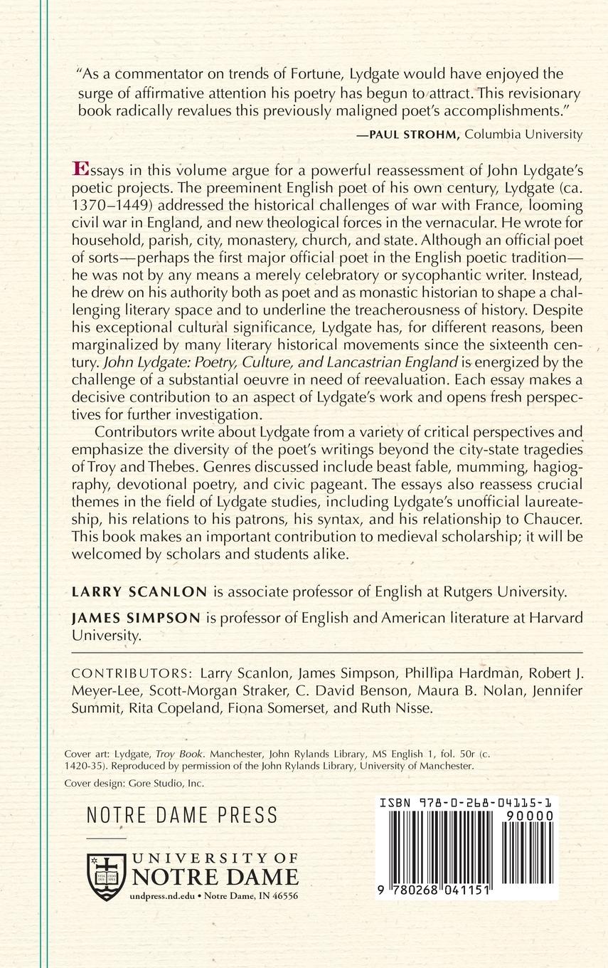 Rückseitencover John Lydgate