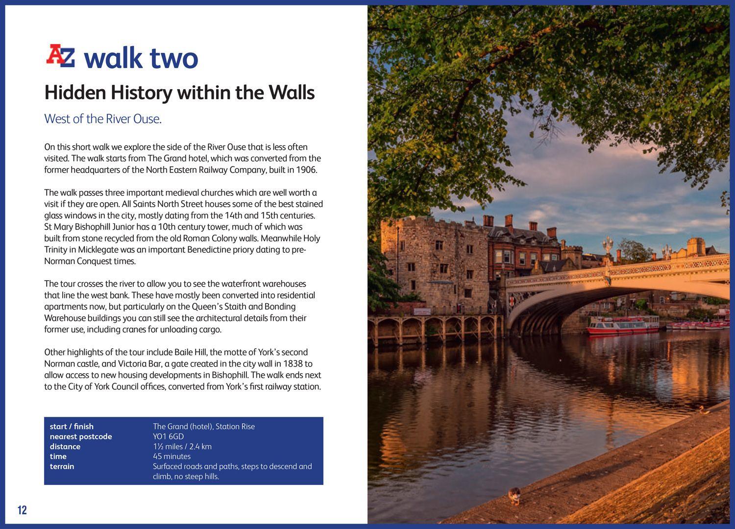 Beispielinhalt (Bild) A A-Z York Hidden Walks: Discover 20 Routes in and Around the City