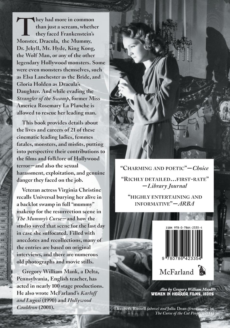 Rückseitencover Women in Horror Films, 1940s