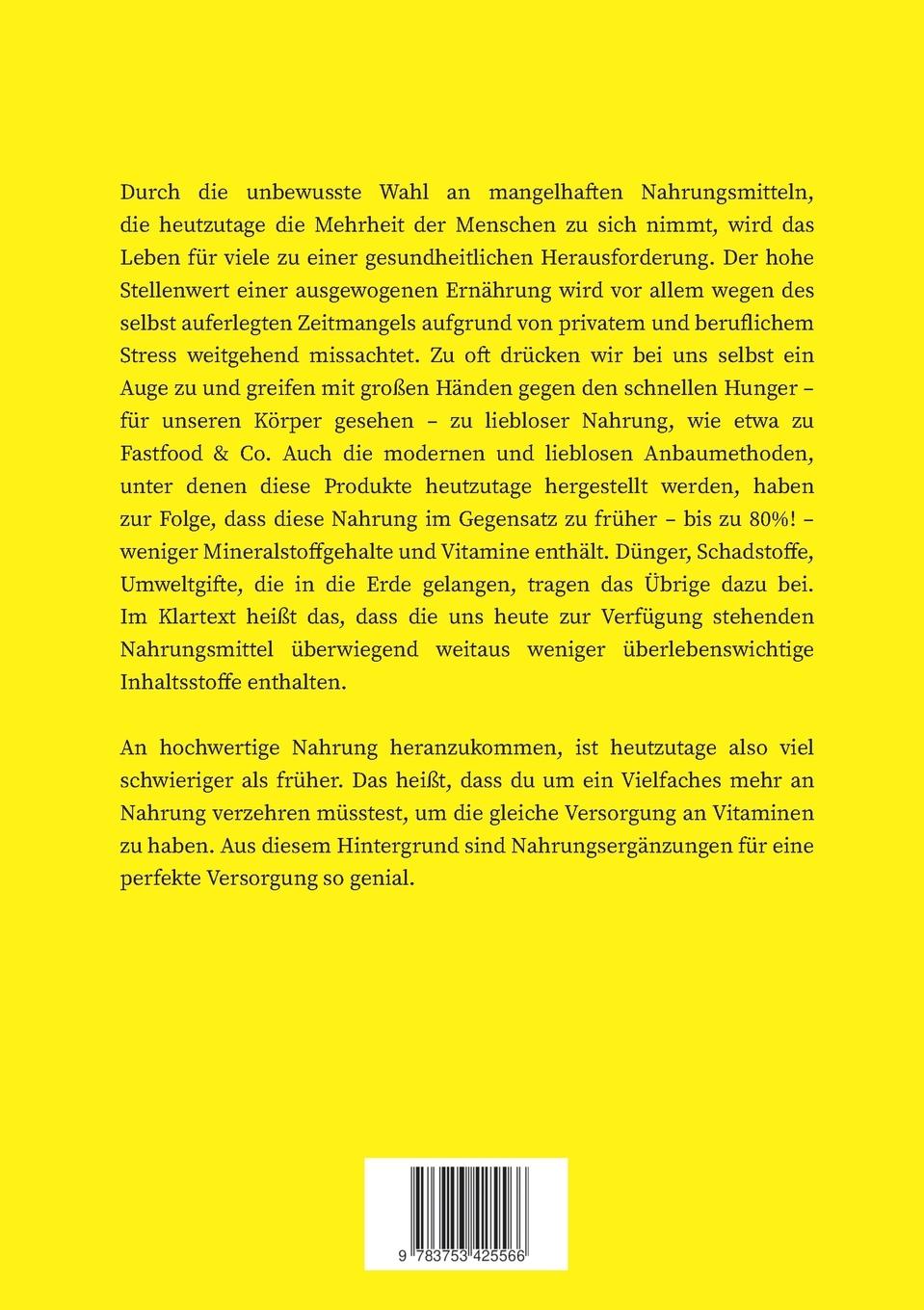 Rückseitencover Die 11 wichtigsten Nahrungsergänzungsmittel