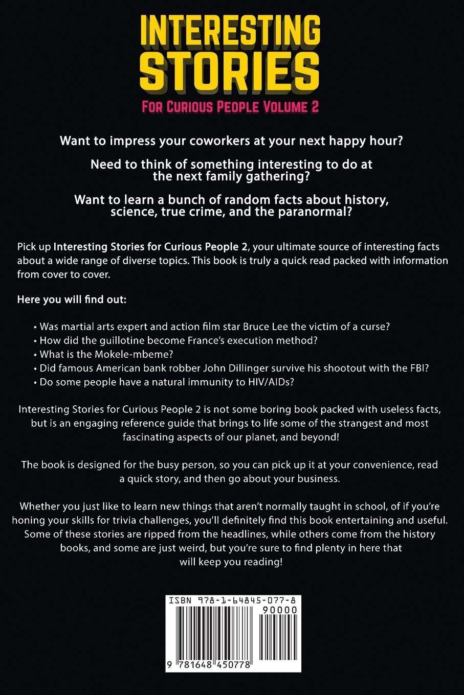Rückseitencover Interesting Stories For Curious People Volume 2