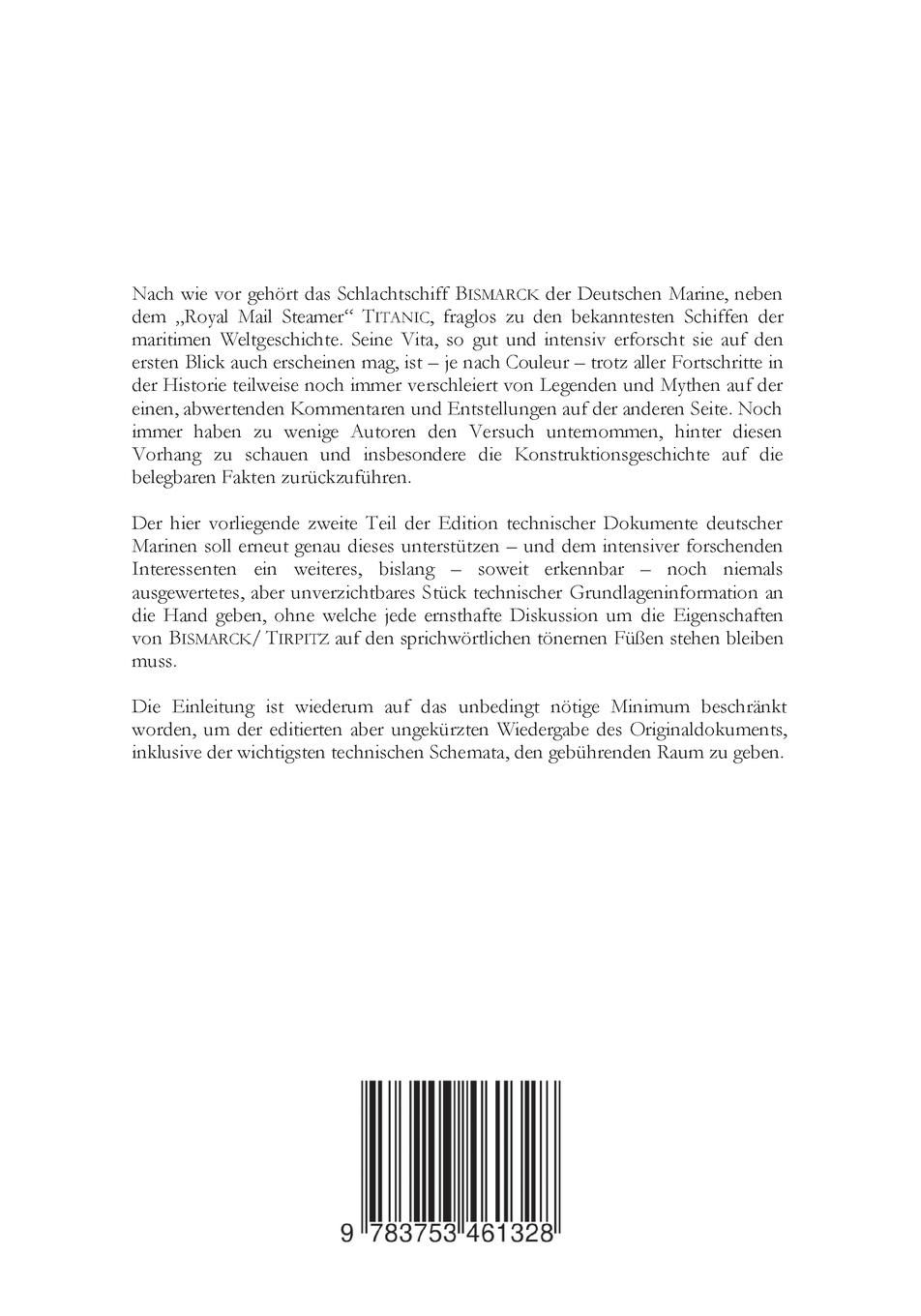 Rückseitencover Schlachtschiff Bismarck/Schlachtschiff Tirpitz