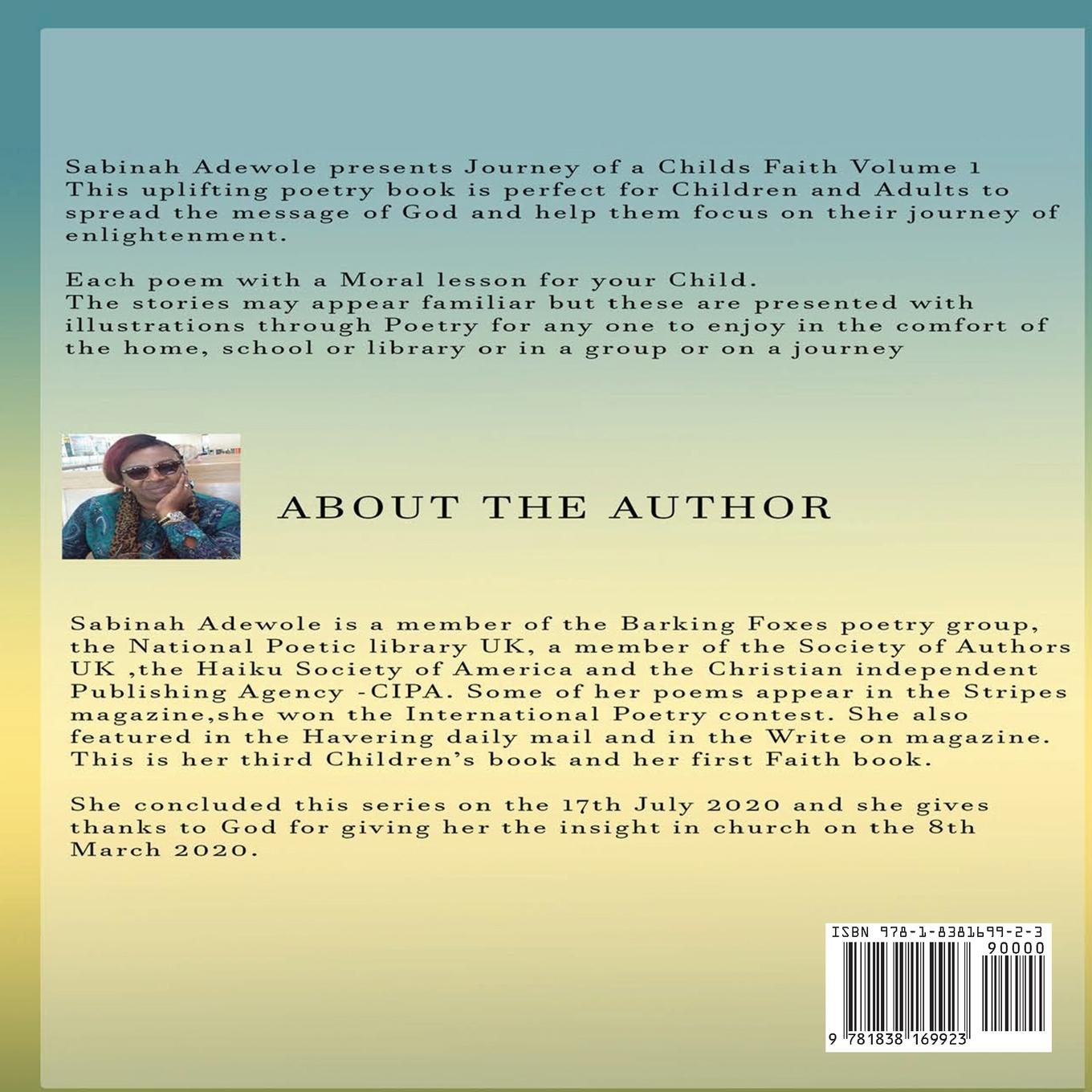 Rückseitencover Journey of a Child's Faith -Based on Bible Stories -Volume 1