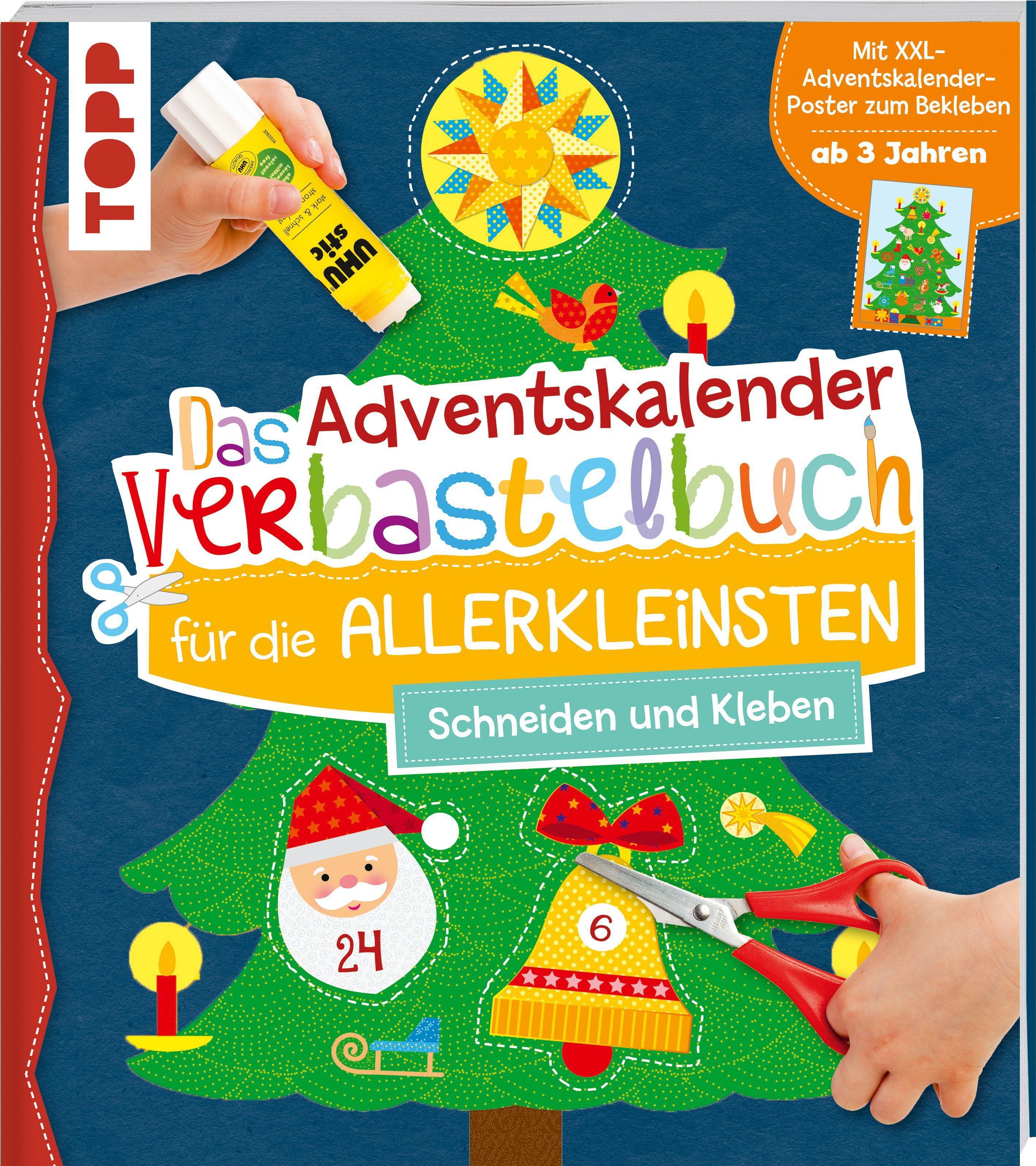 Vorderes Coverbild Das Adventskalender-Verbastelbuch für die Allerkleinsten. Schneiden und Kleben. Mit XXL-Poster