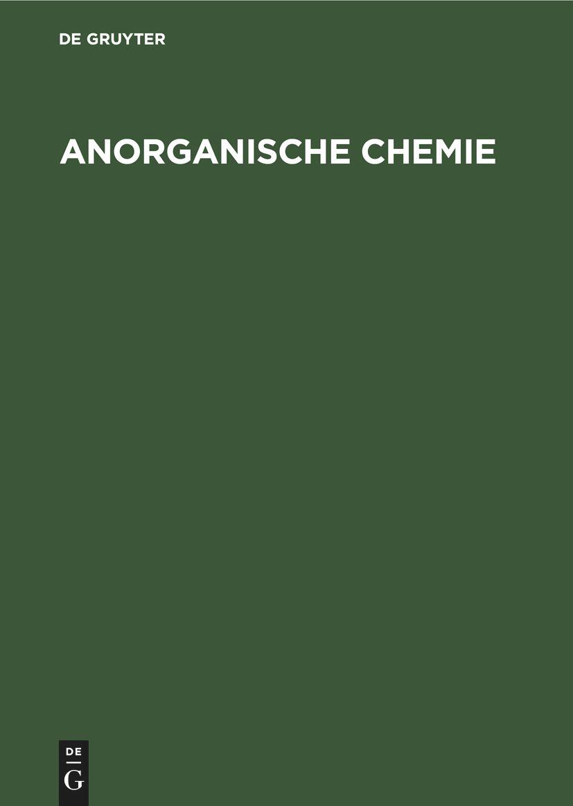 Vorderes Coverbild Anorganische Chemie