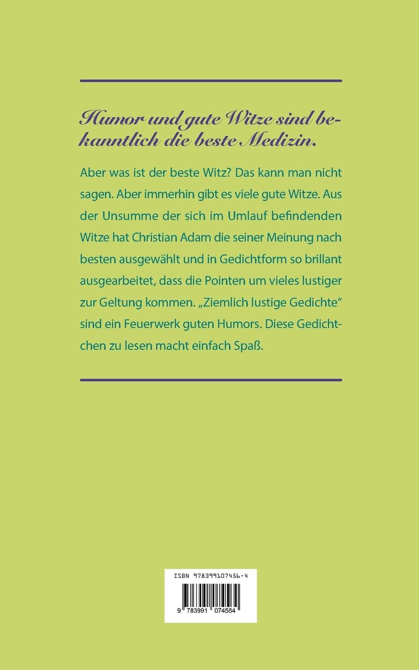 Rückseitencover Ziemlich lustige Gedichte